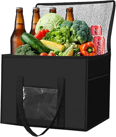 Bolsa Nevera Porta Alimentos 50 Litros, Grande Bolsa Nevera Térmica Plegable para Coche, Barbacoa, Camping, Saco termico Picnic y Compras, 45 x 31 x 36 cm