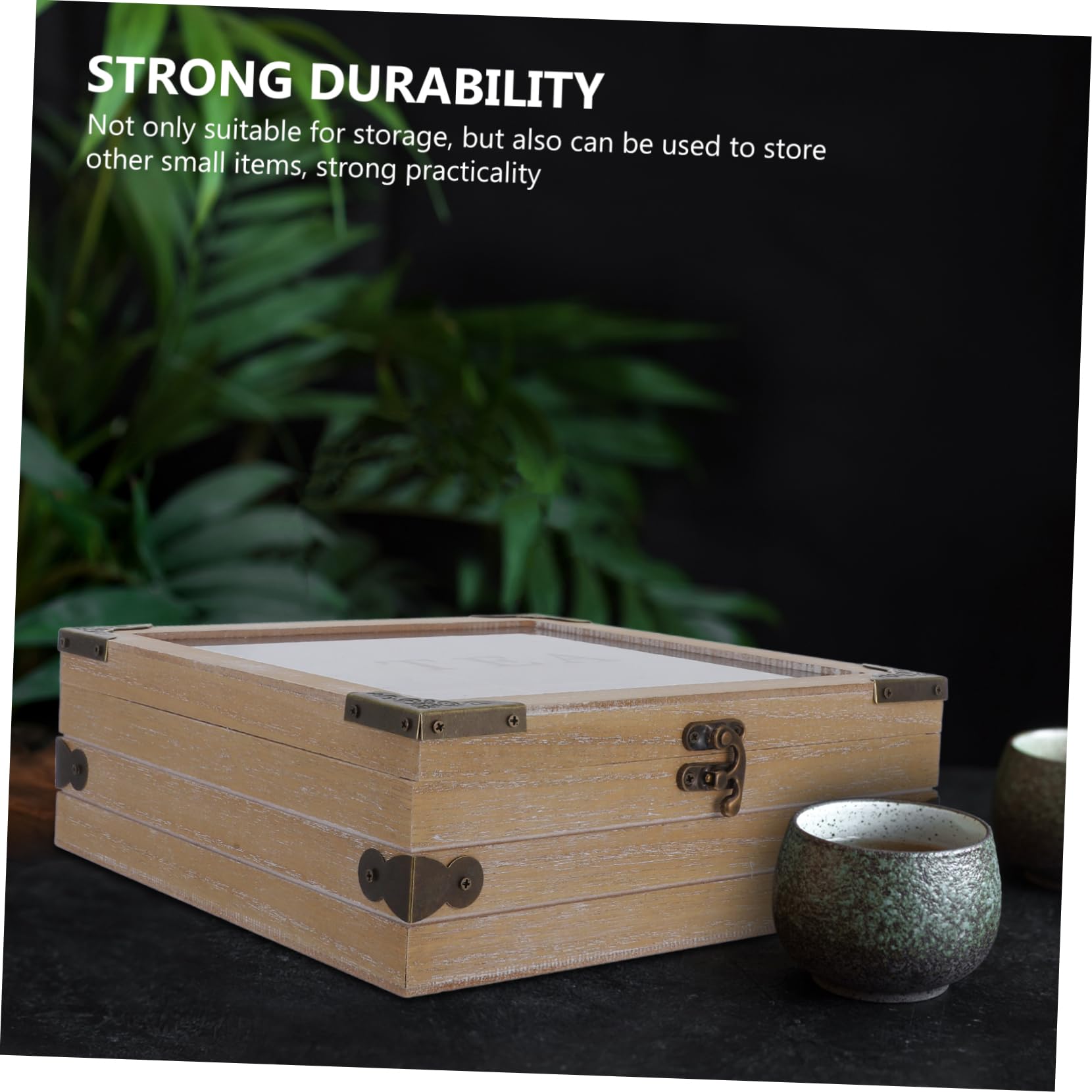 MAGICLULU Teebeutel-aufbewahrungsbox Aus Holz Mit Mehreren Fächern Und Glasdeckel Teetrinkbehälter Für Teebeutel Tee-Organizer Für Küche Oder Schrank