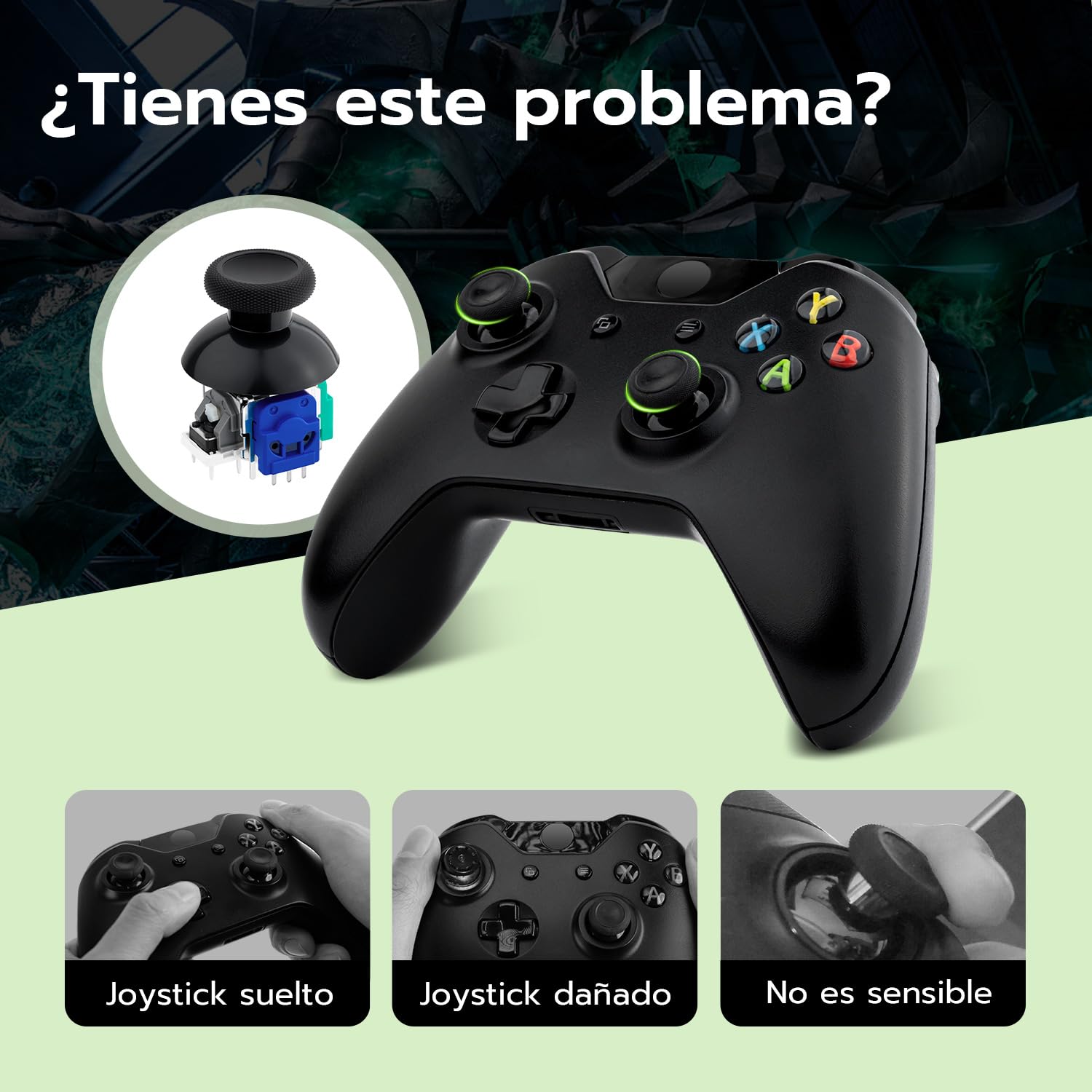 Mcbazel Hall Effect Analog Joystick Kit de Reparación de Repuesto para Mando Xbox Series X&S/One/One X/One S, con Thumbsticks de Repuesto y Kit de Reparación