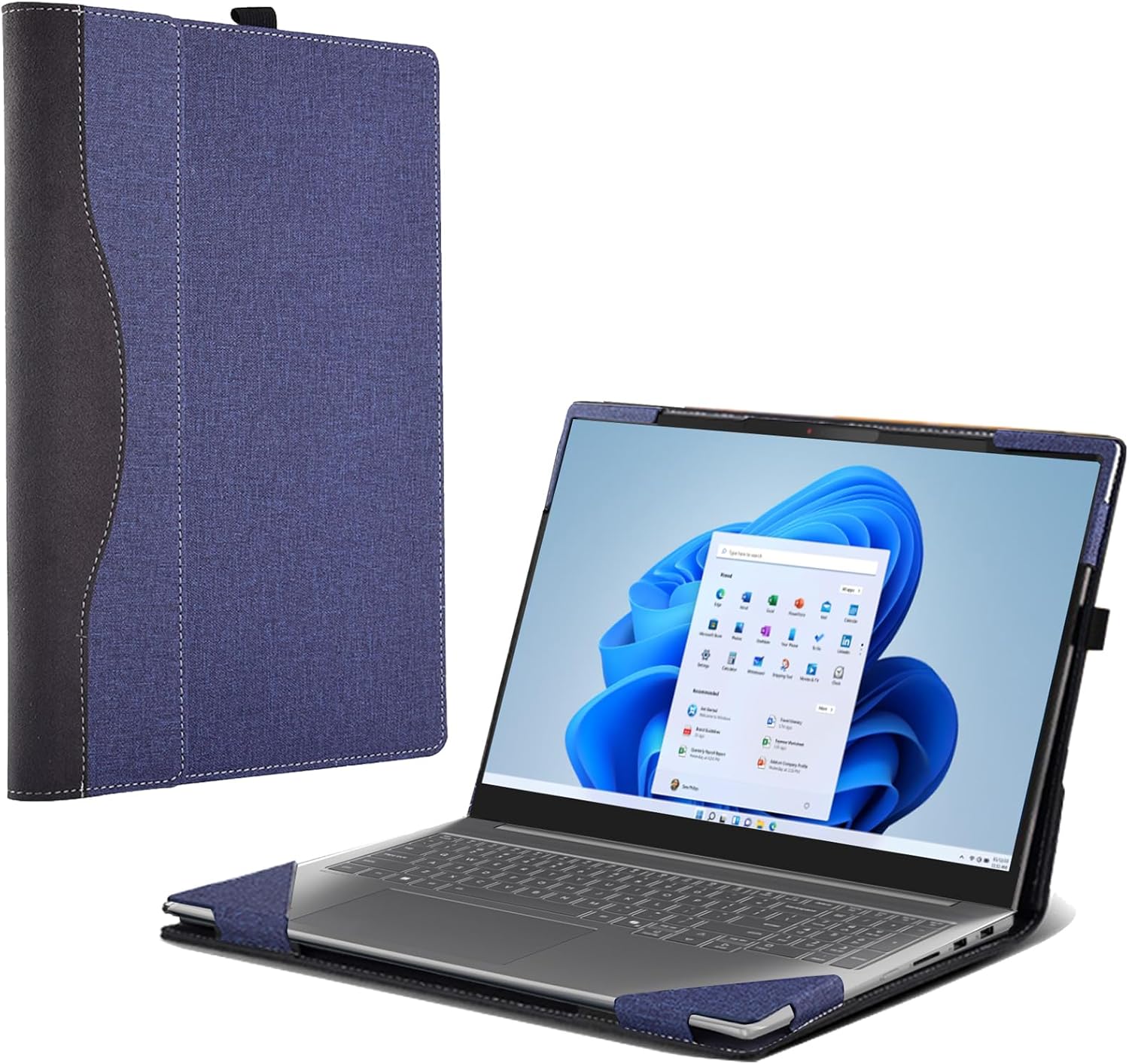 Laptop Case for Lenovo IdeaPad Slim 5 16AKP10 |16ARP10|16IRH10|IRH10R|AHP10 16in [Not Other Models] All Inclusive Drop Case 16" PU Leather Protective Laptop Bag Detachable Shell (Blue)