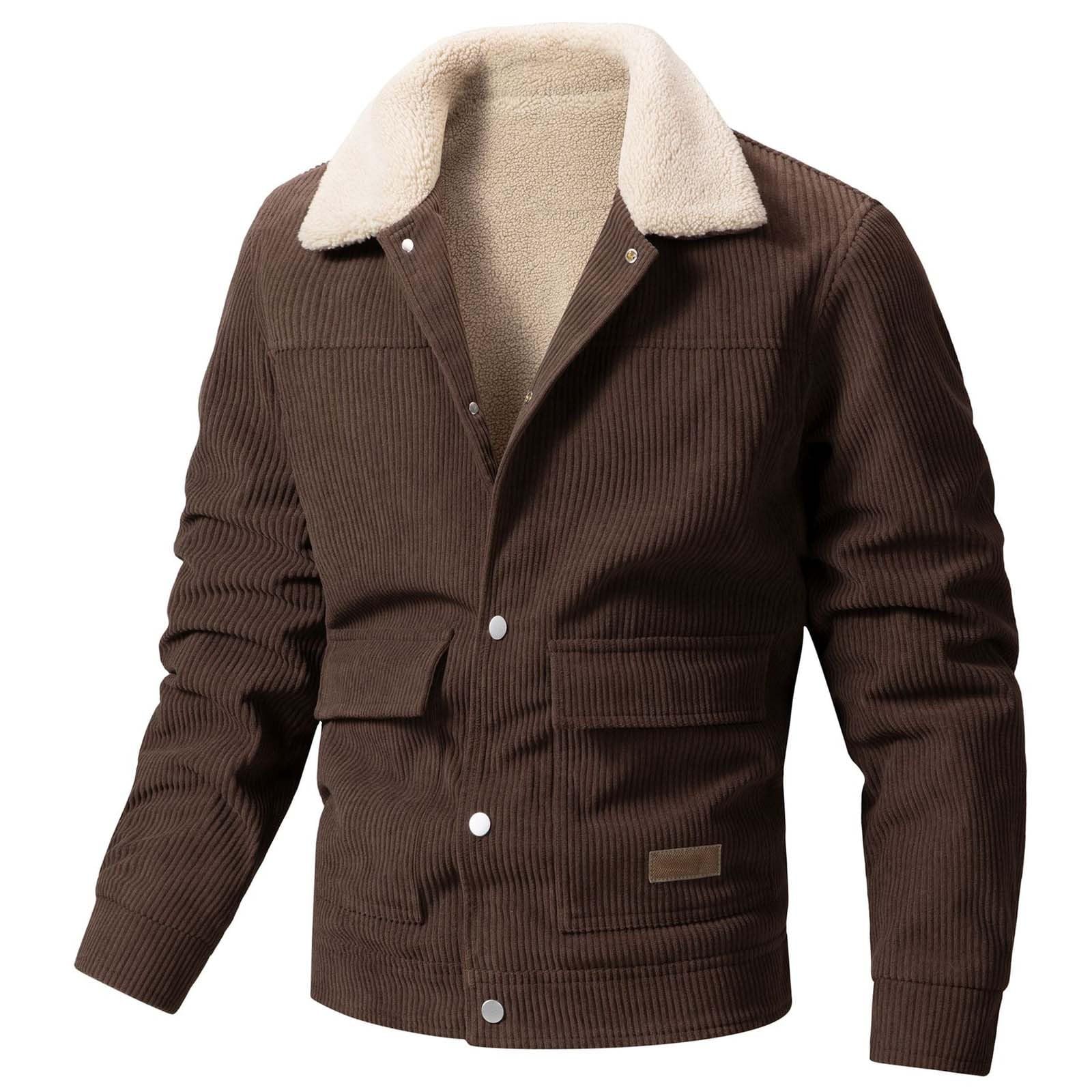 Giacca Running Uomo Chic Ed Elegante- Giacca Calda Uomo Confortevole Invernale Per In Velluto A Costellato Versatile Casual Foderata In Pile Spensa 2026