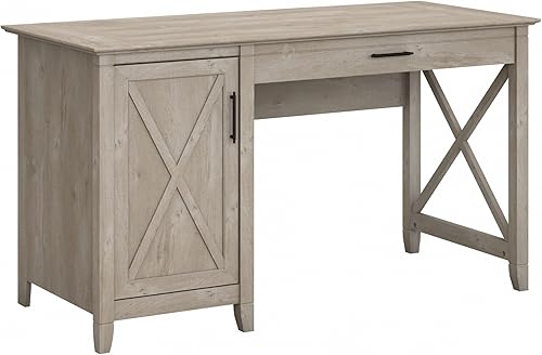 Miniatura 24 de Bush Furniture Key West - Escritorio de 48 W en nogal gris oscuro Gris Oscuro Nogal,gris (cape cod gray),Roble blanco de lino.,cereza bing,Roble
