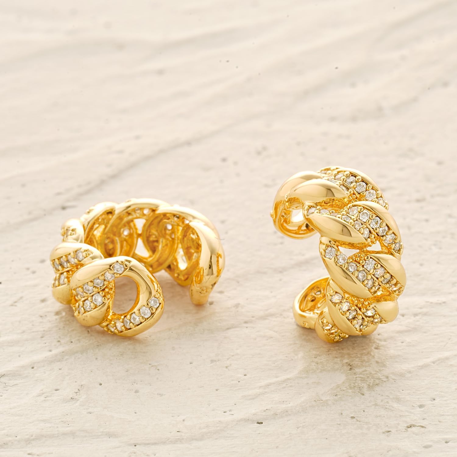 MYEARS Women Ear Cuff Earrings Gold Non Pierced Cartilage Clip on Open Wrap Link Hoop 14K Gold Plated Simple Hypoallergenic Everyday Jewelry - Image 5