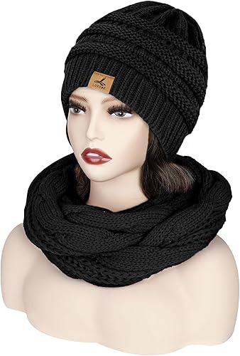Miniatura 2 de Gorro de invierno, bufanda, guantes de punto de forro polar cálido, guantes de pantalla táctil, bufanda, regalos de invierno para mujeres y hombres