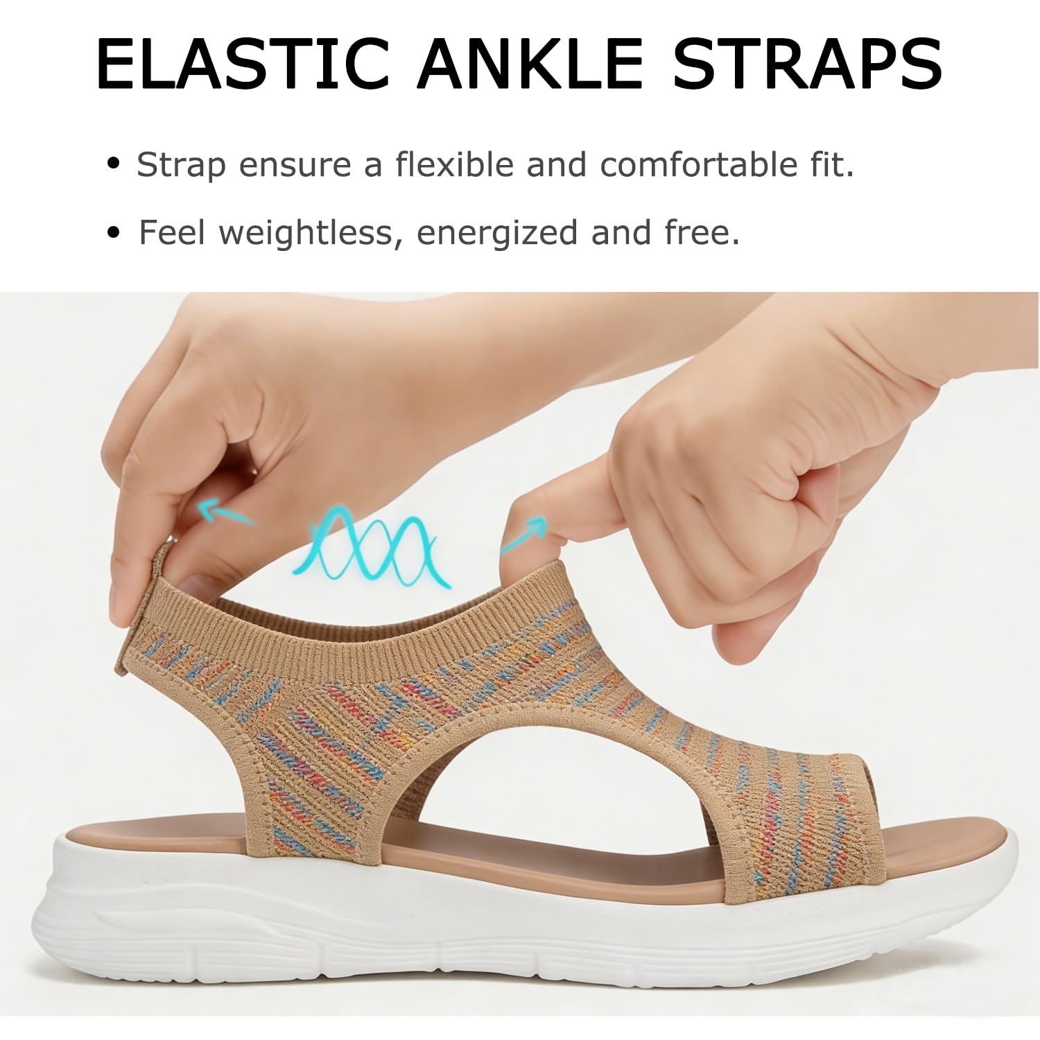 Sandalias Ortopedicas Mujer Ligero Casual Zapatos con Punta Abierta Cuña Lavable de Verano Sandalias para Caminar