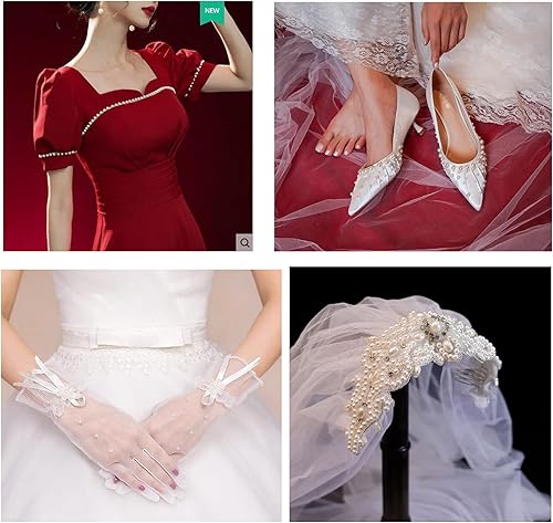 Miniatura 4 de Pandahall - 15 colorescaja de 0.157 in de perlas de media perla de acrílico con parte trasera plana, cabujones de perlas redondas, alrededor de 9000