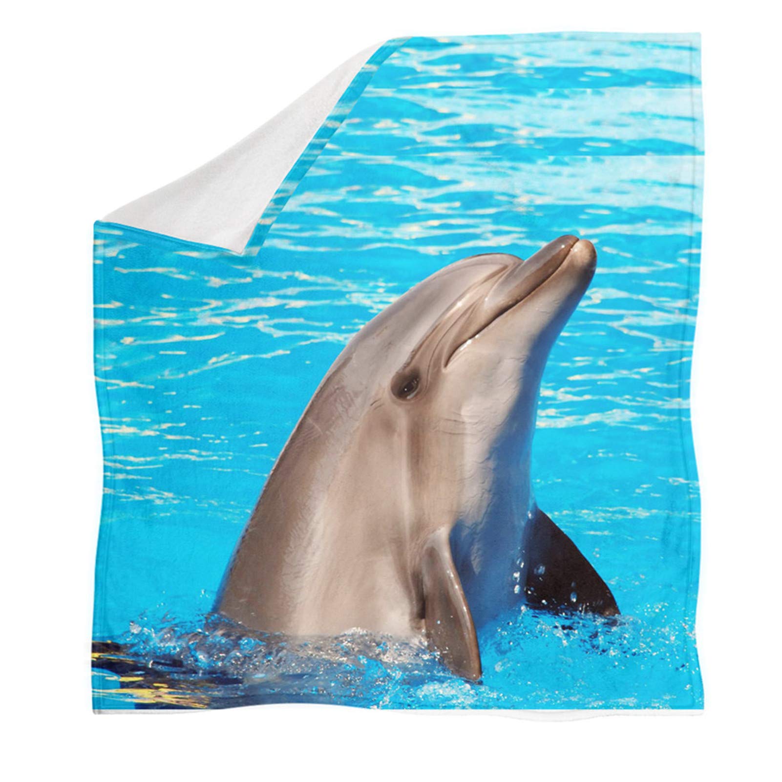 Showudesigns Dolphin Throw Blanket 43x55 inches Lightweight Blanket for Teens Kids Blankets And Throws for Women Girls Decoration Blue โ image 1