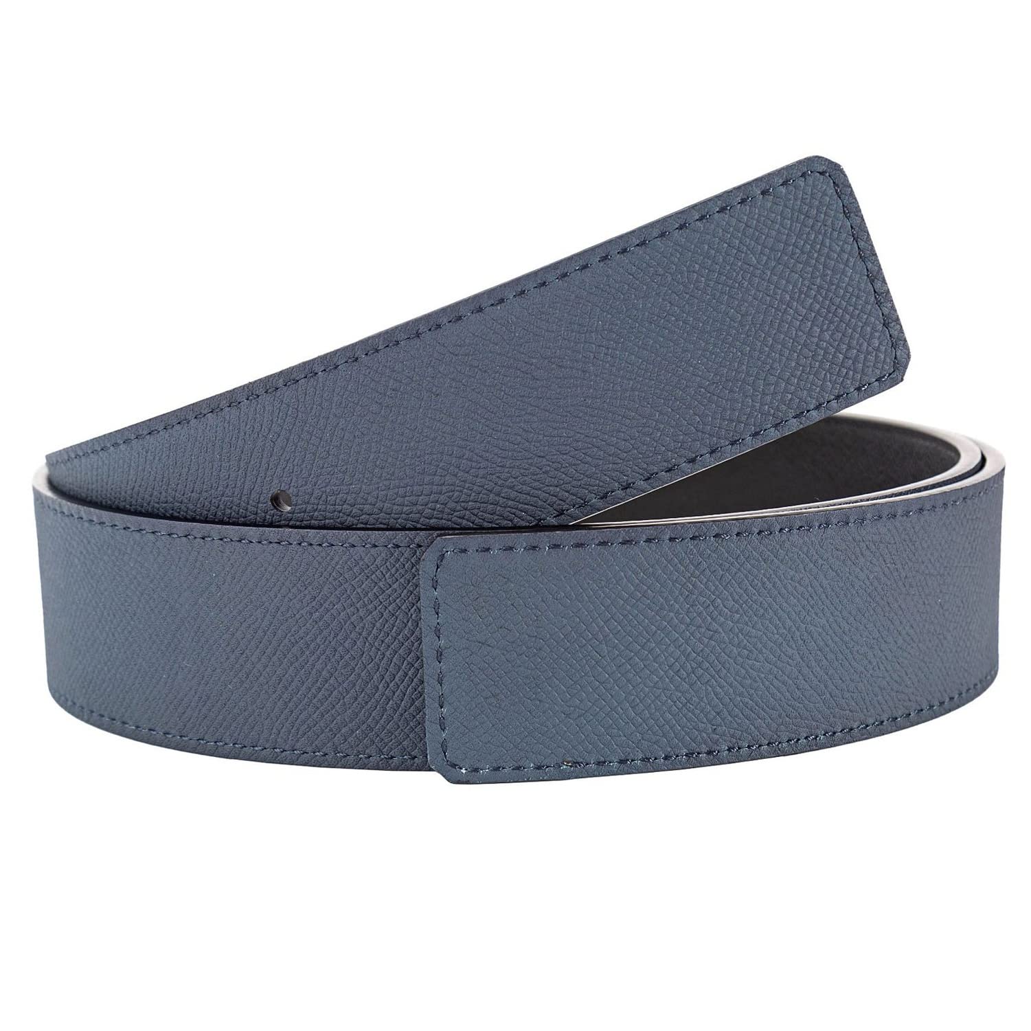 Vatee's Cinturón de repuesto reversible de piel auténtica para hombre y mujer, sin hebilla, 3,8 cm/3,2 cm de ancho
