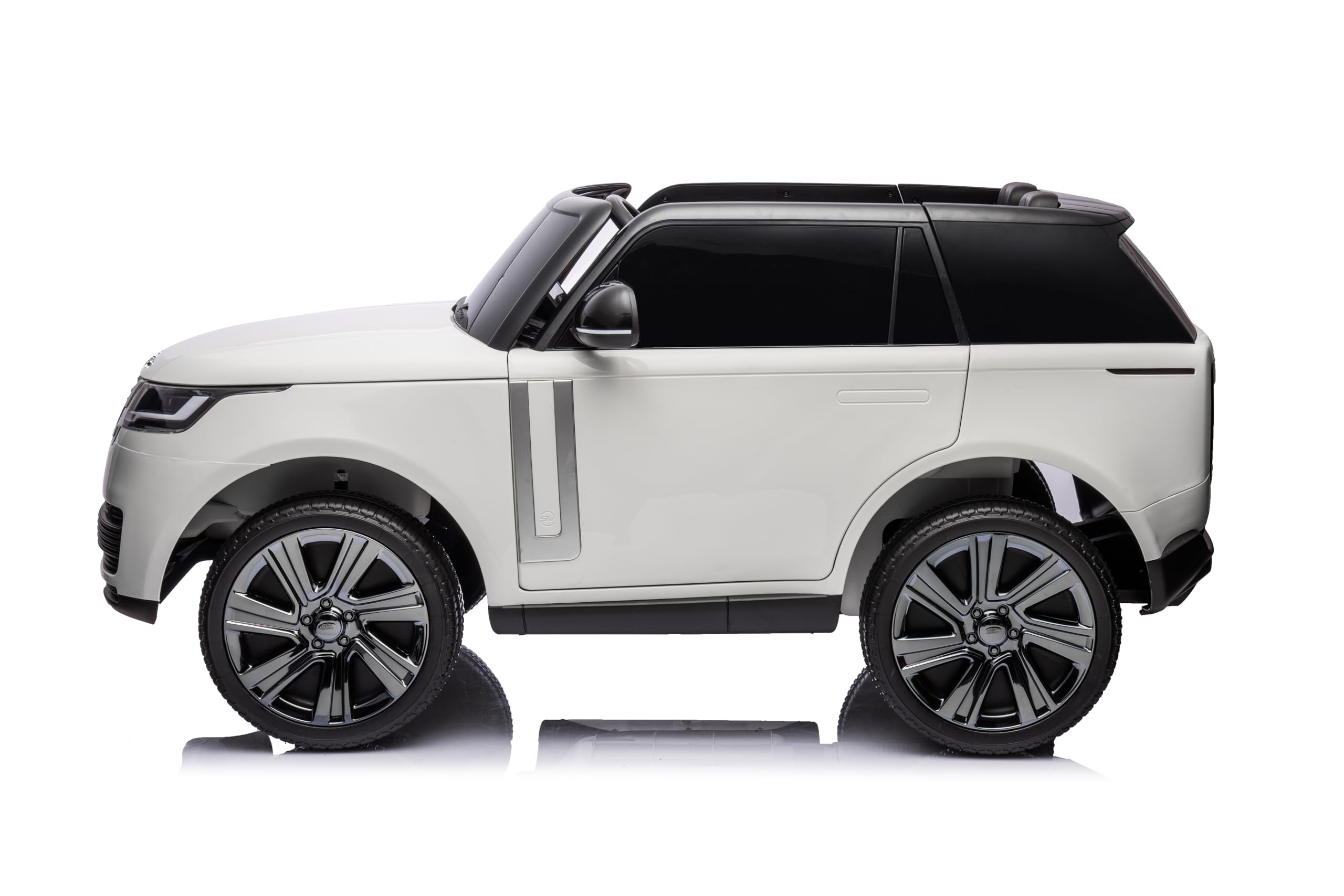 FINOOS Dziecięcy samochód elektryczny Range Rover. 12 V z pilotem zdalnego sterowania 2,4 GHz, 4 x silnik 12 V 45 W, od 1 do 6 lat (biały)