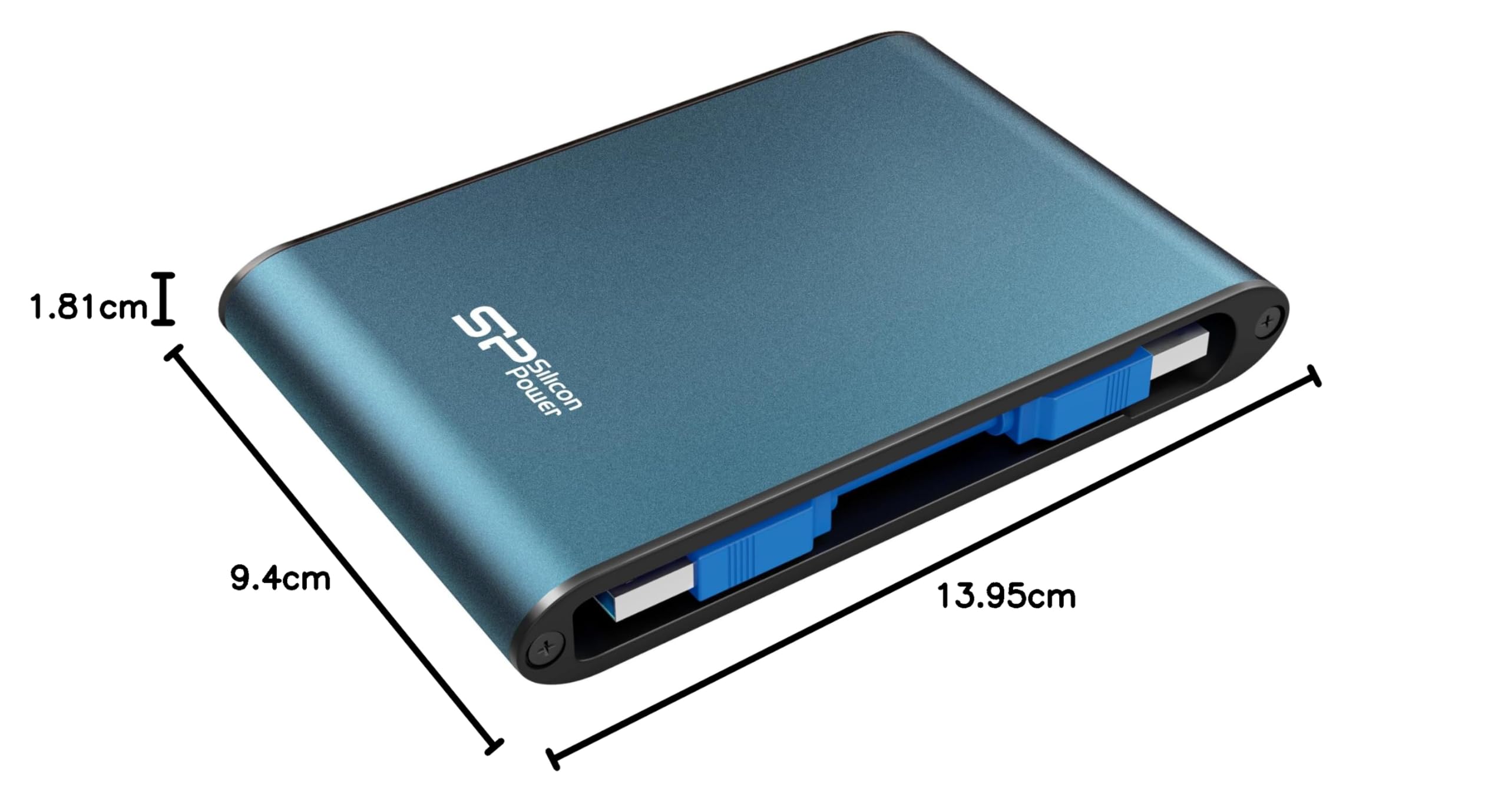 Silicon Power SP010TBPHDA80S3B Armor A80 Hard Disk Esterno Portatile da 1 TB, IEC 529 IPX7 Test di Grado Militare, Antiurto/Impermeabile da 2.5", USB 3.0, Blu