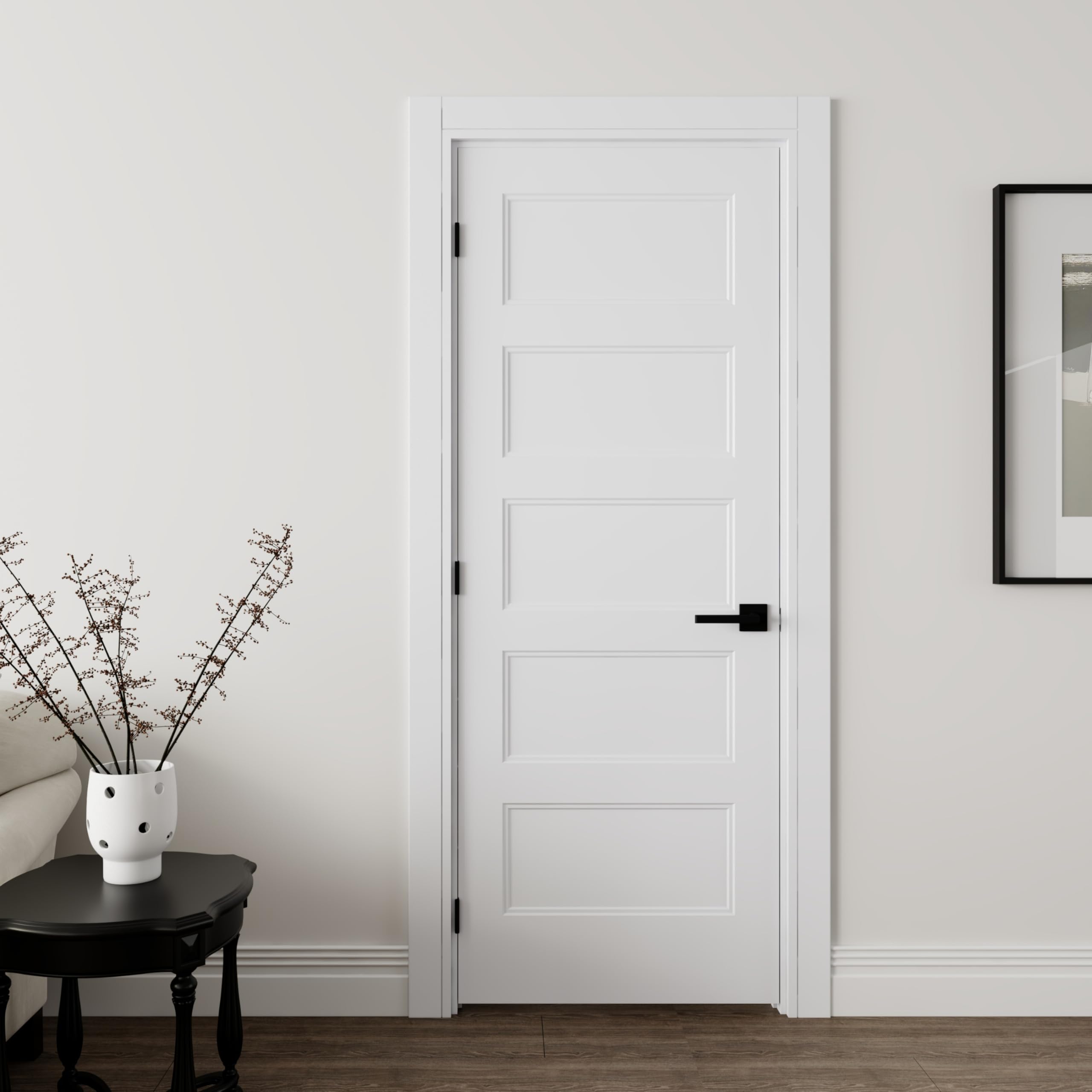 Photo 1 of **FACTORY PACKAGED**JUBEST 30"x80" Prehung Interior Door - Right-Handed, White Primed Hollow Core