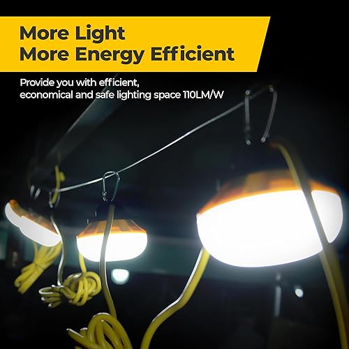 Miniatura 7 de Cadena de luces de construcción de 50 pies 50 w 5500 lm ETL certificado brillante industrial al aire libre iluminación temporal LED colgante IP65
