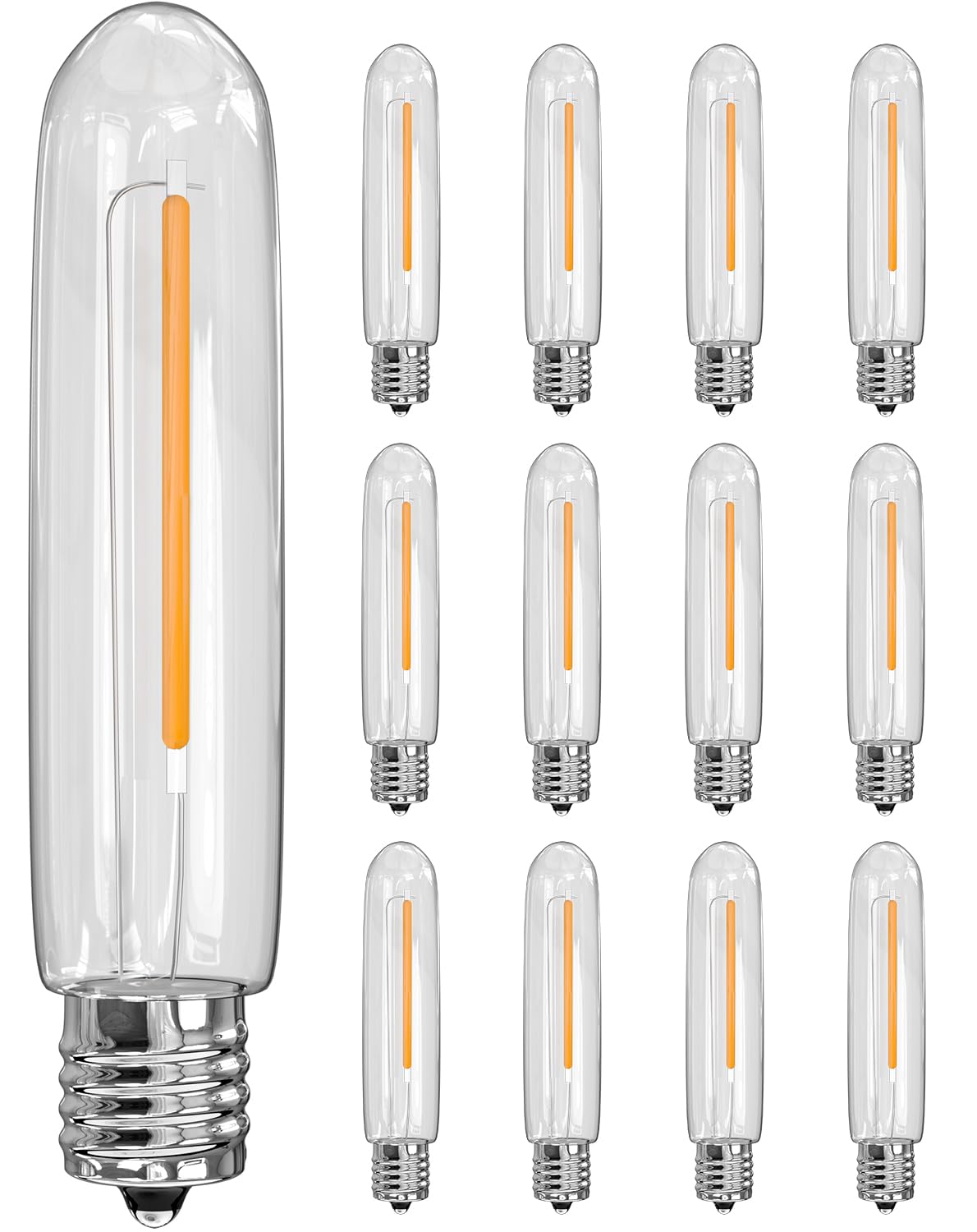 Txcigech 12 Pack LED T13 Replacement Light Bulbs for S14 Outdoor String Lights, 0.6W Night Lights Bulb Equivalent to 11W Incandescent Bulb, 2700K Warm