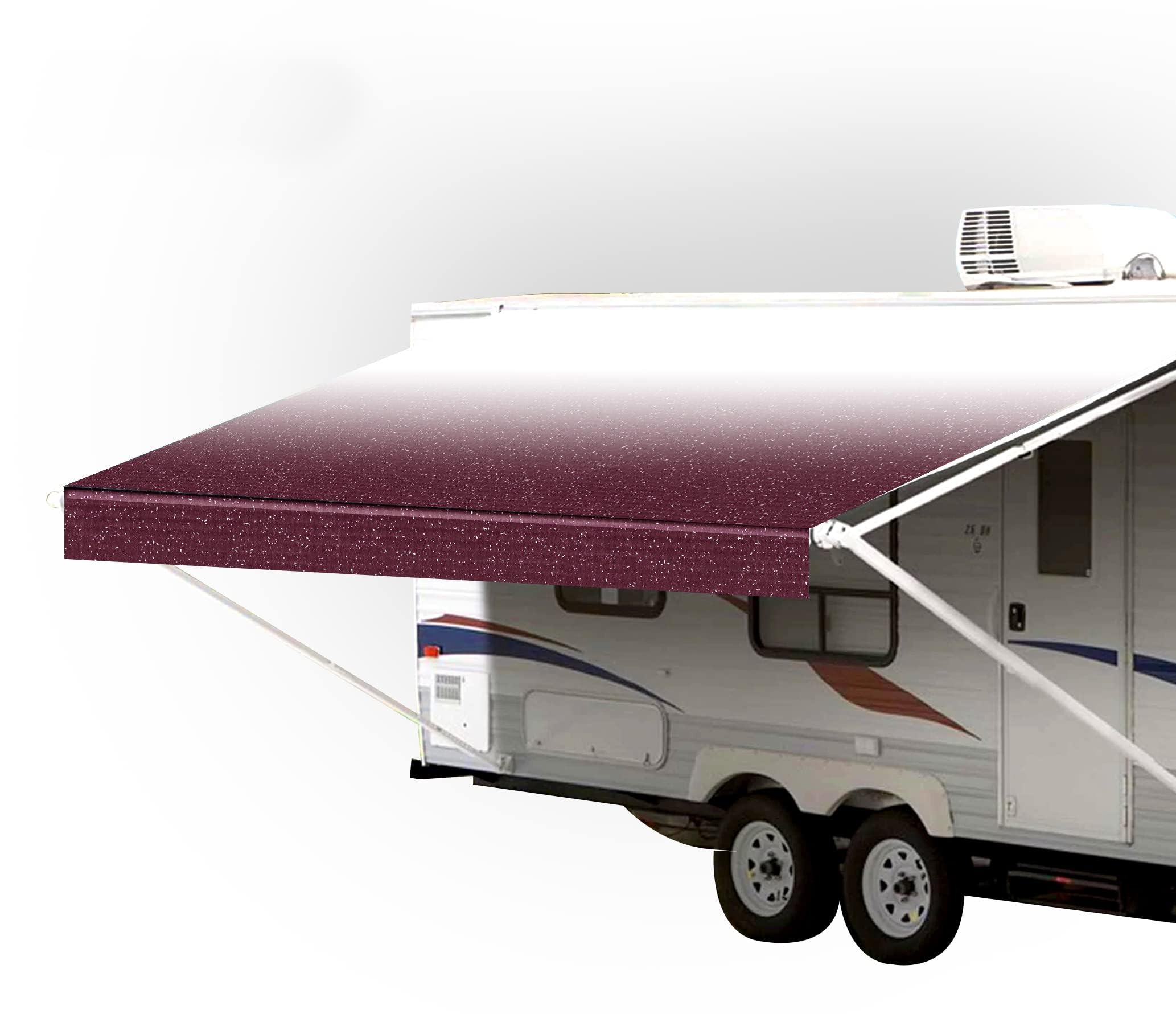 SunWave RV Awning Fabric Replacement | Premium Vinyl Canopy | Awning Replacement (16', Burgundy Fade)