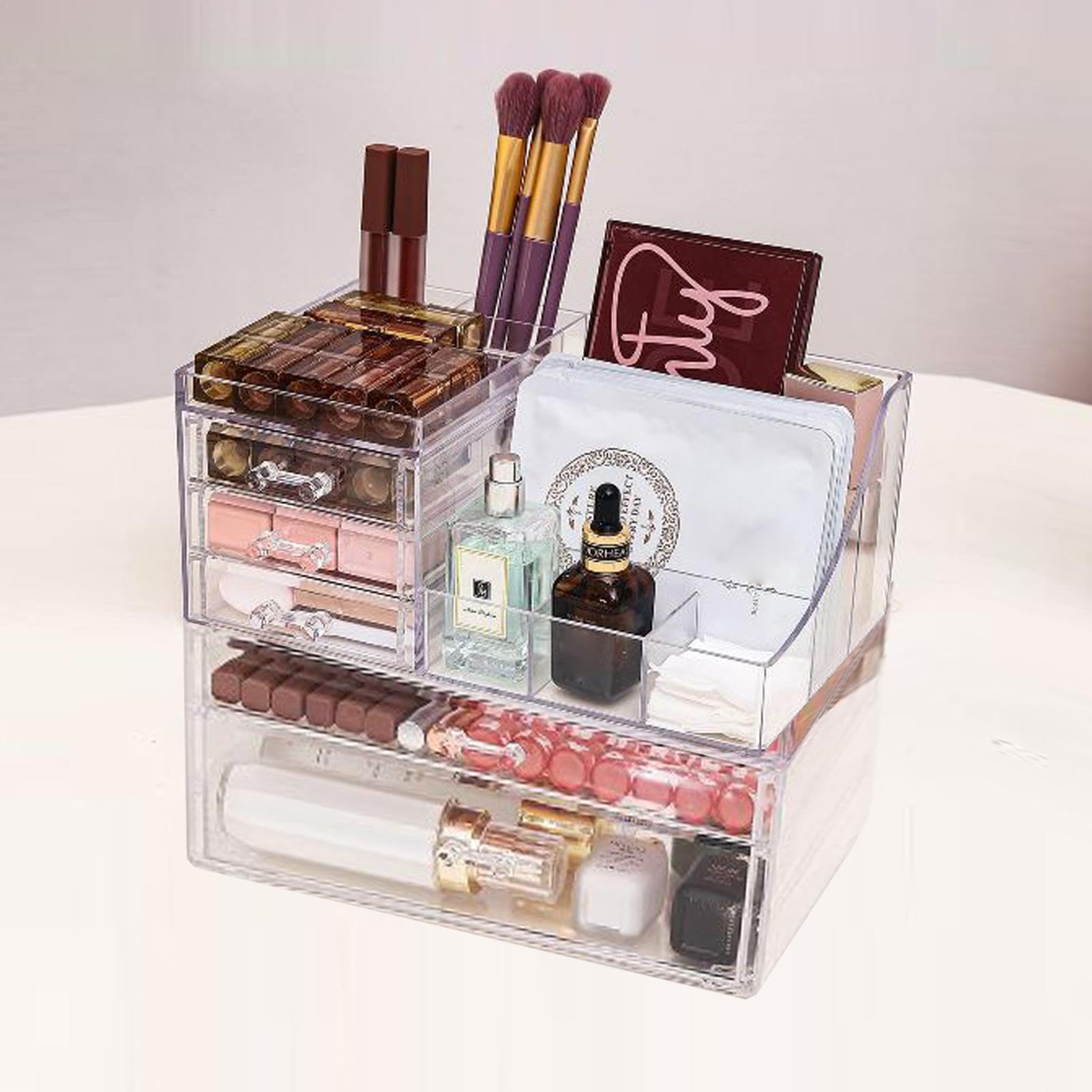 Organisateur de maquillage transparent – Tiroir de rangement de maquillage