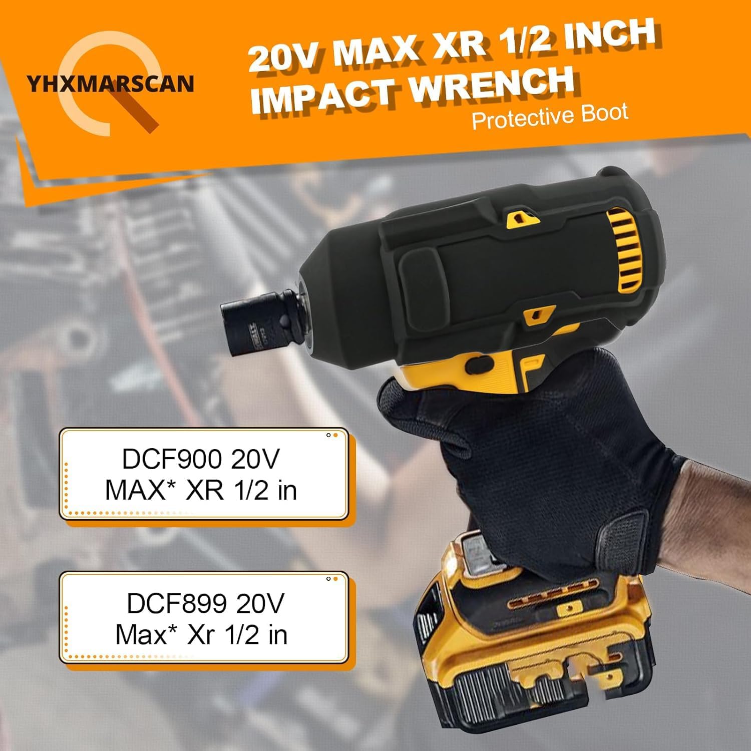 N918391 Protective Boot for 20V Max Cordless 1/2 In Impact Wrench DCF900 DCF899 Protective Boot Compatible with DEWALT DCF899 DCF900 DCF900NT Boot