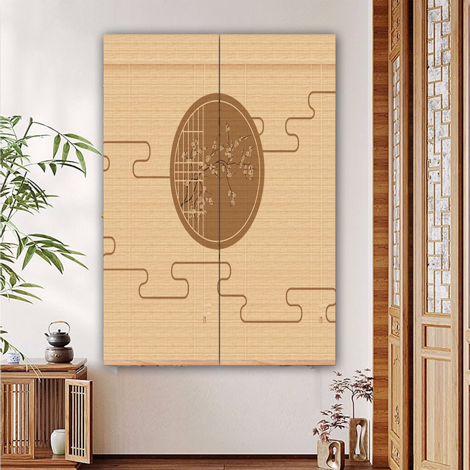 Volets Roulants en Bambou, Stores Enrouleurs Imprimés Stores Occultants Pare-Soleil Crème Solaire Impression 3D Respirante Style Ferme (Size : 200X250CM)