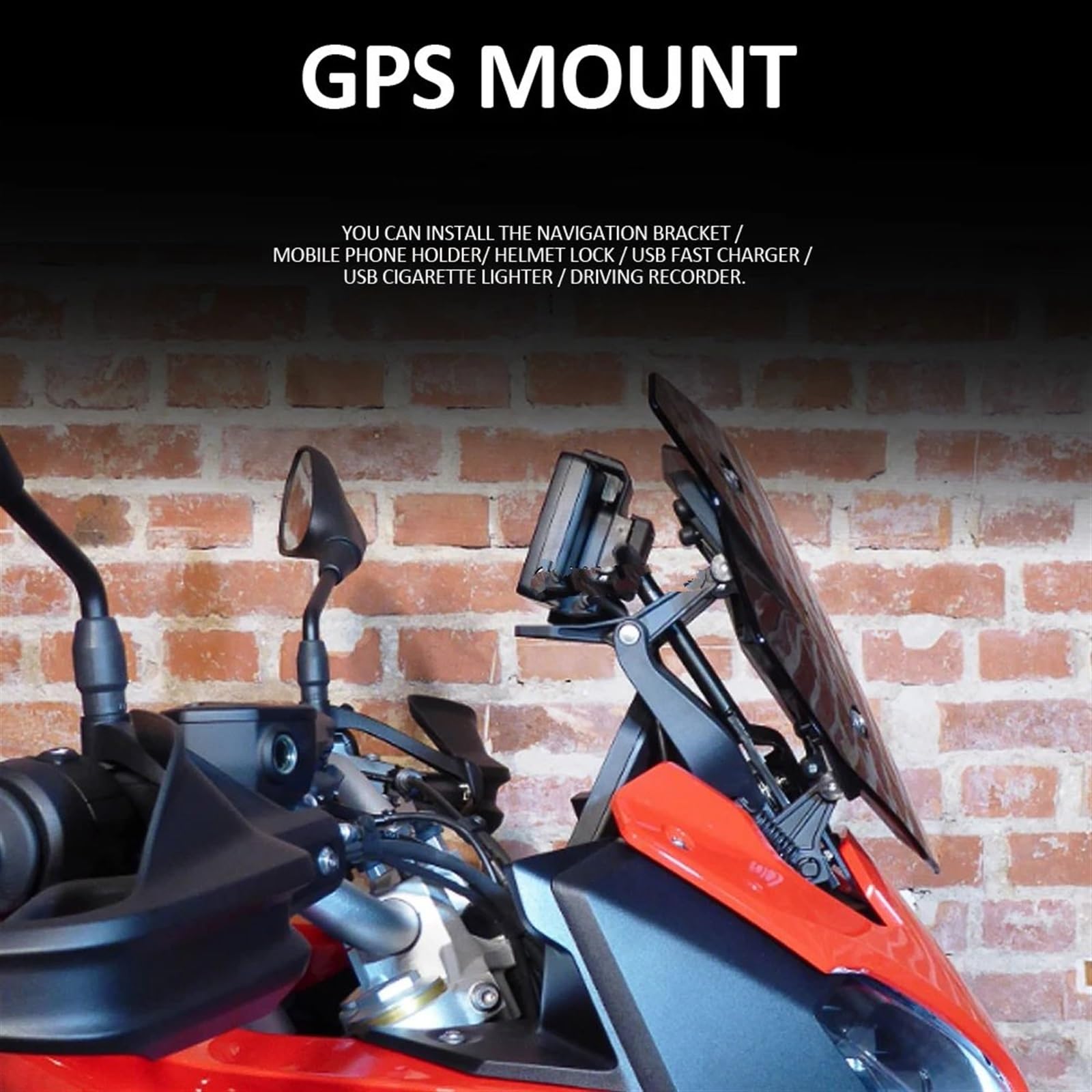 Support Telephone Velo pour BMW F900XR Moto GPS téléphone Intelligent Pare-Brise Navigation GPS Plaque support Adapter support Telephone Moto Rotation(A - Bracket)