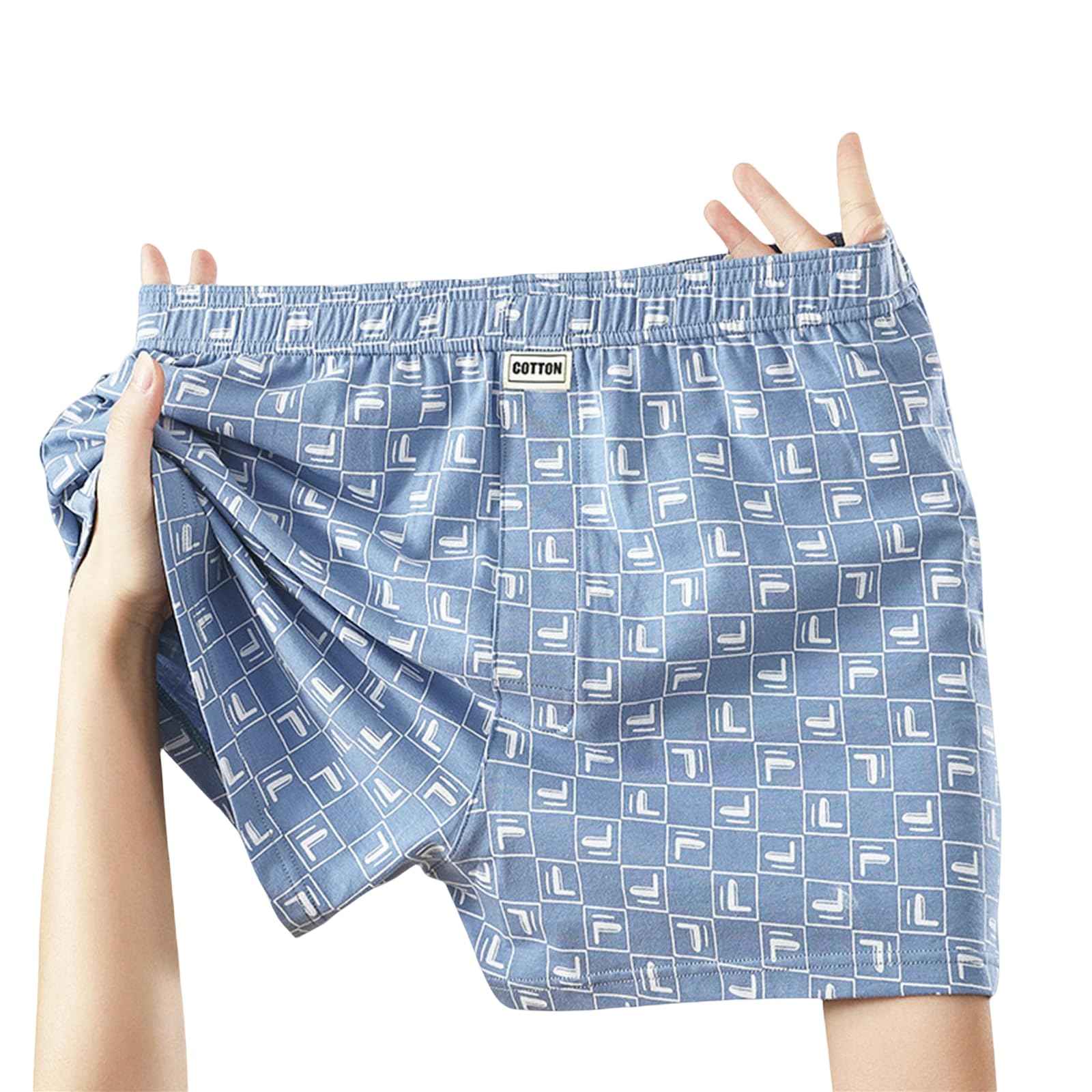 Bokserki męskie bielizna w kratę Mid-Rise Bokserki Slipy 40 liczb bawełna luźne cienkie oddychające bokserki 3-pak niebieskie 2XL