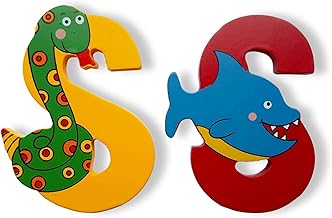 Vinsani® Wooden Jungle Animal Alphabet Letters Personalised Bedroom Wall Door Name (S)