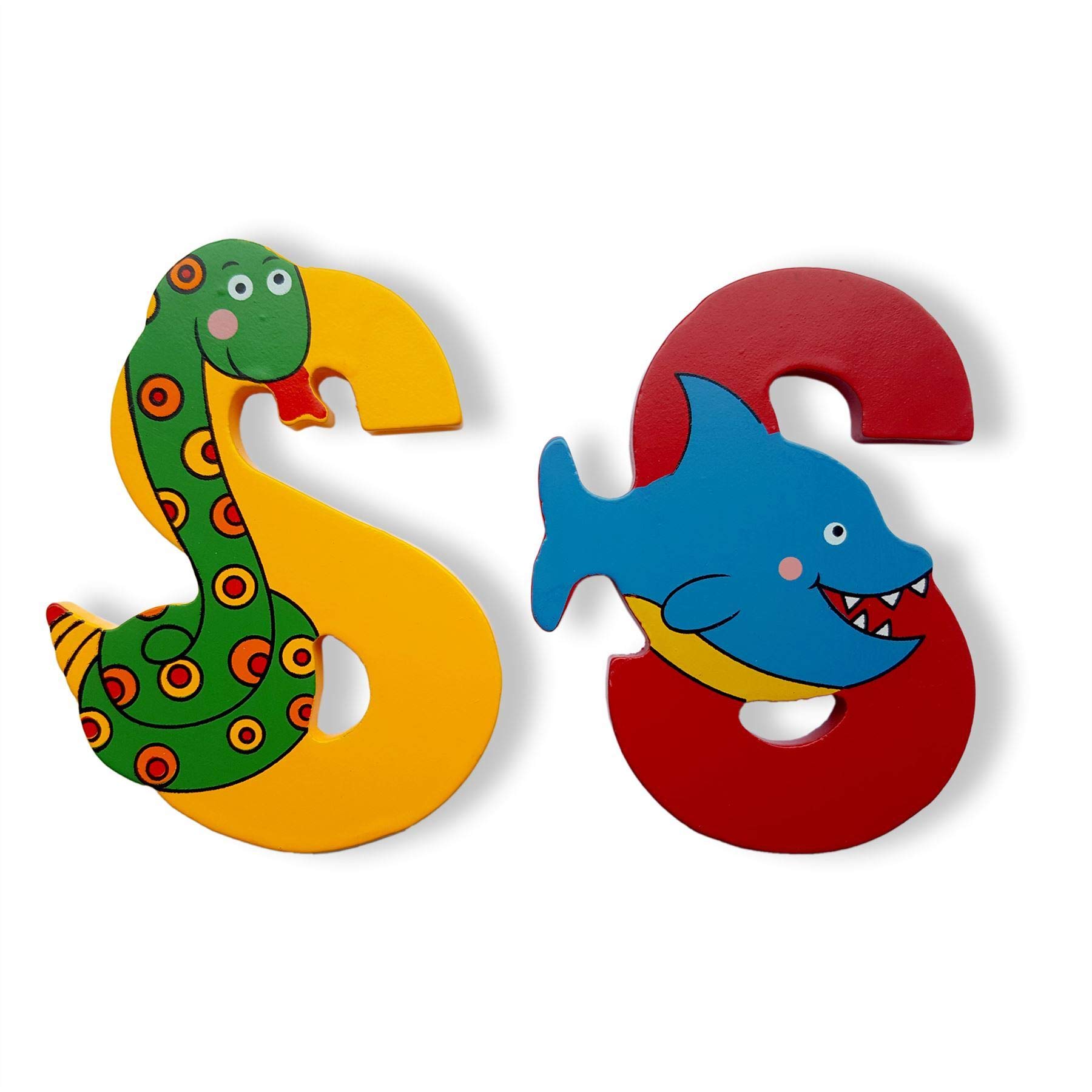 Vinsani S Vinsani® Wooden Jungle Animal Alphabet Letter Personalised Bedroom Wall Door Name (S)