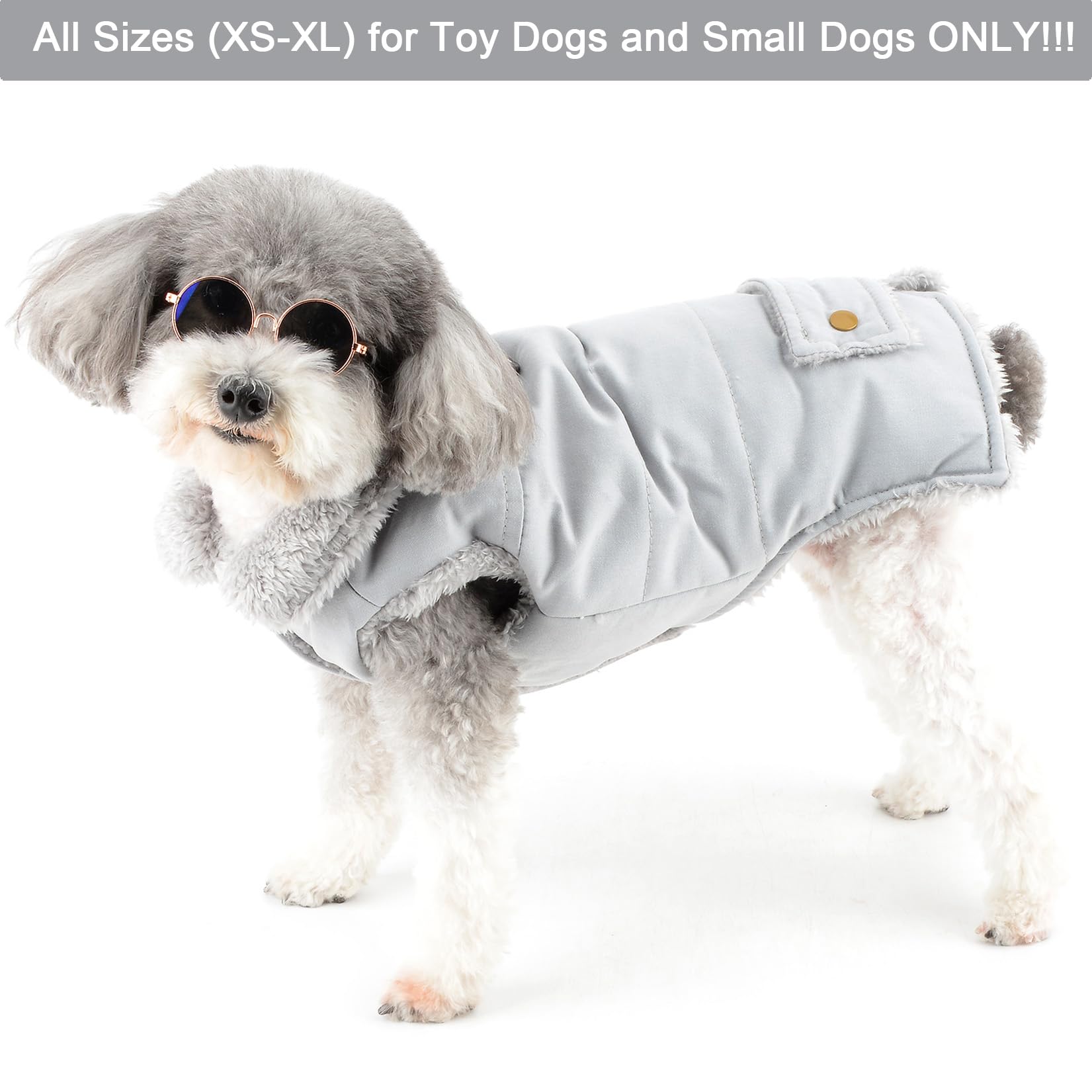 Amazon | ZUNEA 犬服 冬 ジャケット フリース 裏地 コート 小型