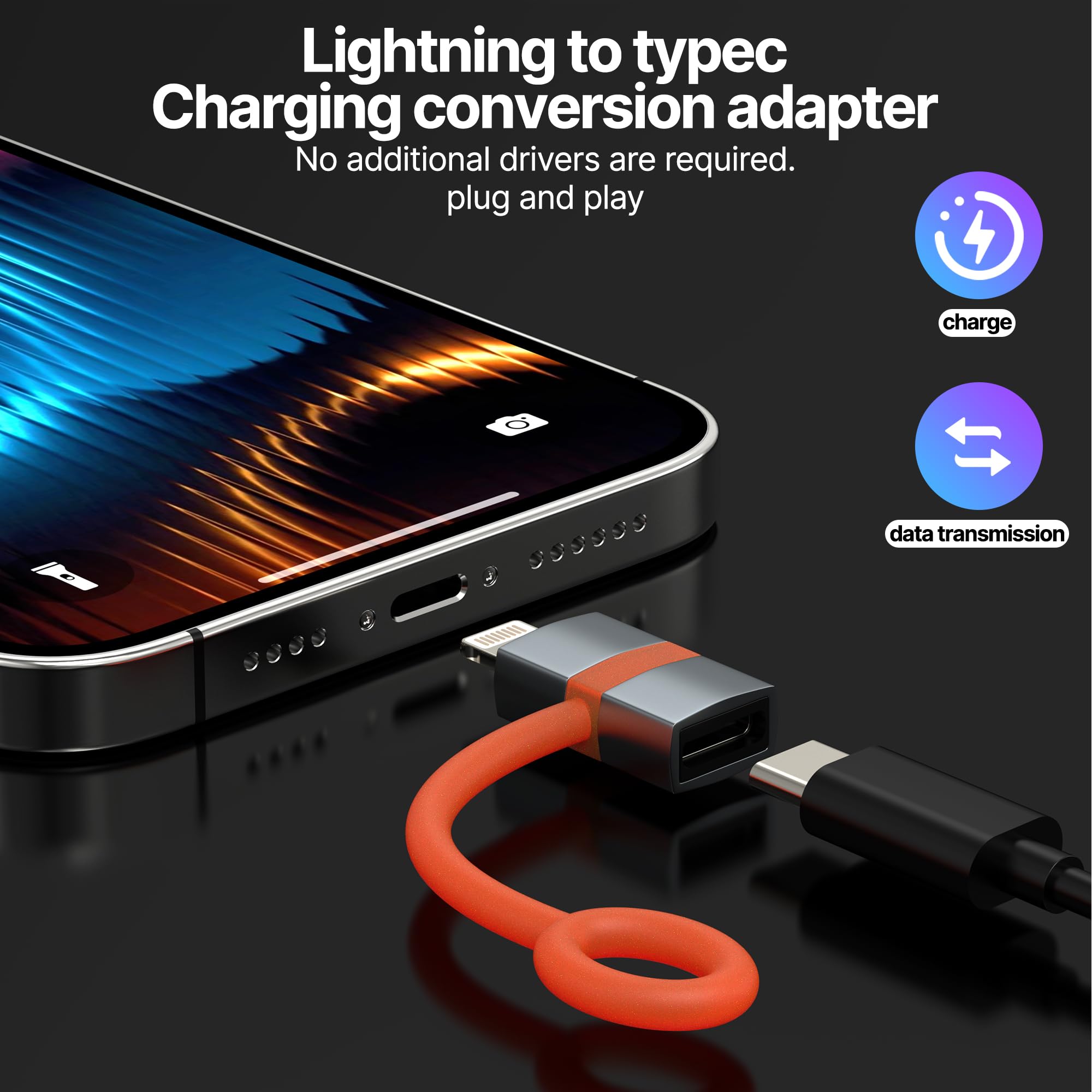 Adapter USB C żeński na Lightning męski do Apple do iPhone 14 13 12 Pro Max kabel gniazdo do ładowania iPada (2 sztuki) kabel do ładowania iOS transfer danych MFI certyfikat adapter ładowania port