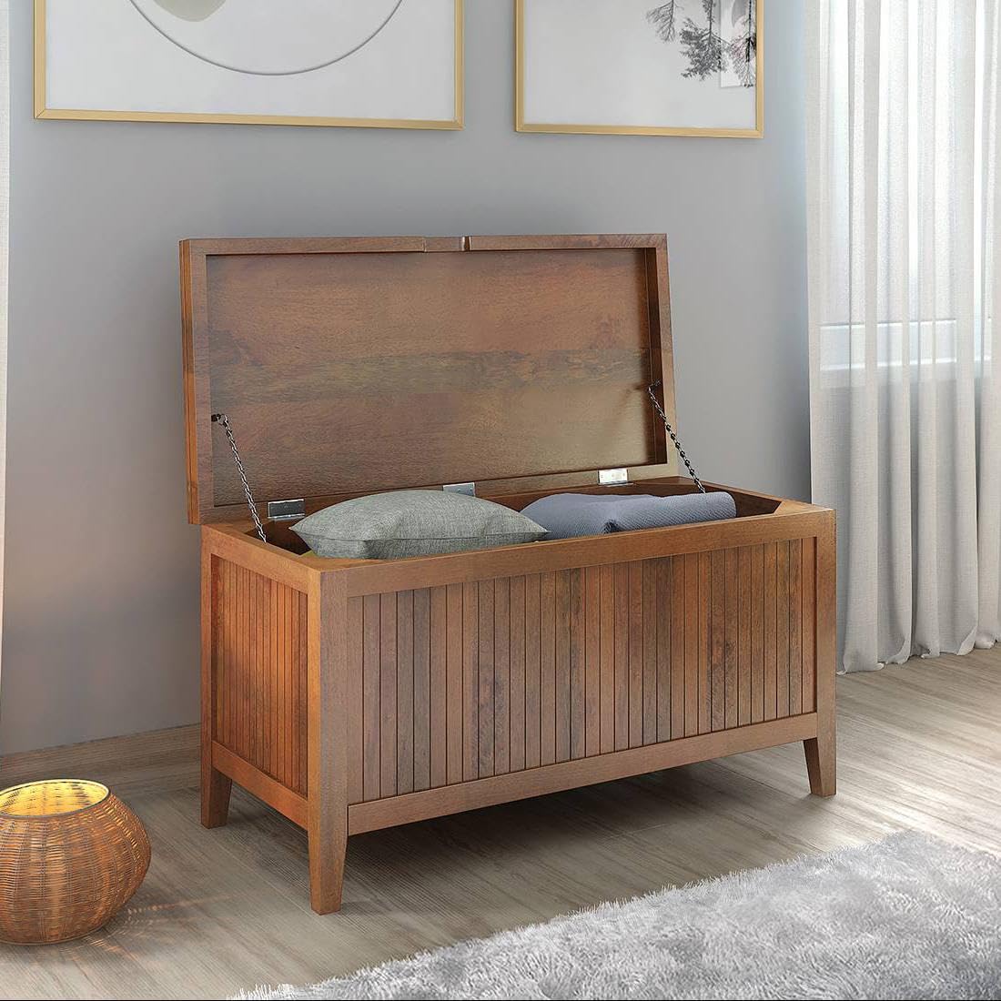 Urban Ladder Rhodes Solid Wood Storage Chest in Amber Walnut Finish-picture-27