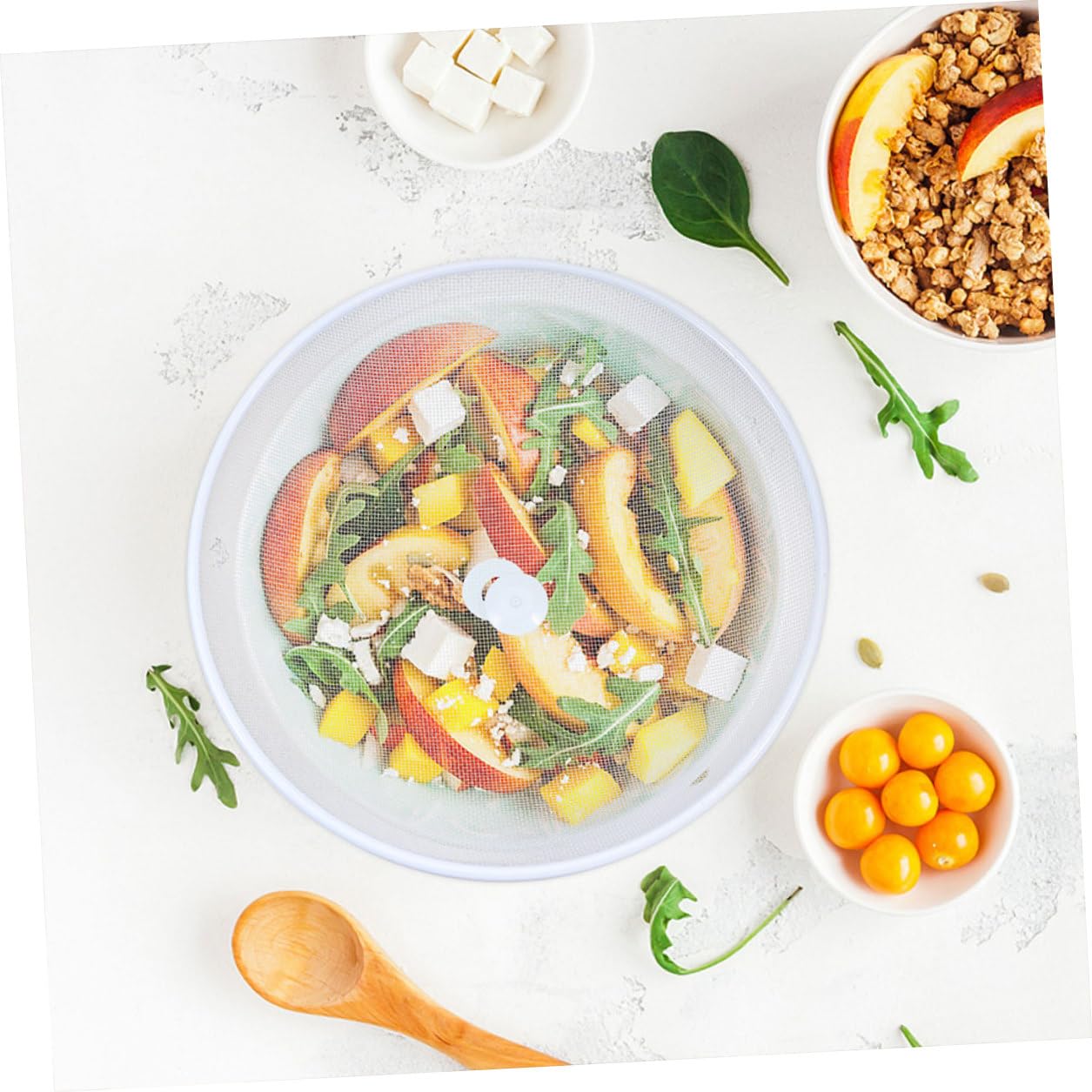 Gatuida Cubierta para Alimentos de Hierro Forjado, 2 Piezas, Diámetro 35 Cm, Protección para Frutas y Pan en Picnic y Cocina