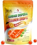 Garbage Disposal Cleaner and Deodorizer Drops- [[50-Count]] Orange Zest Scented Kitchen Sink Freshener Pods & Drain Odor Eliminator Disposer Care Balls by Bastion