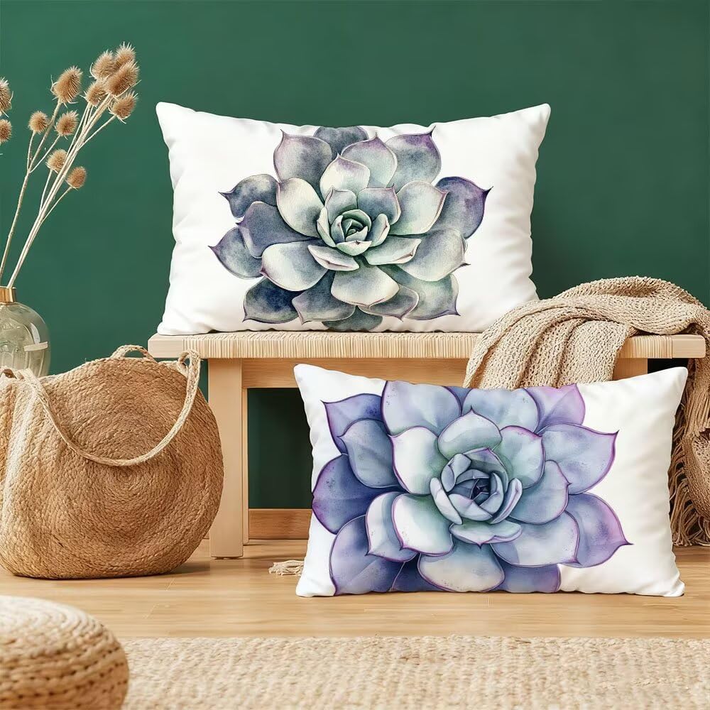 Housses de coussin 40x80cm vert et blanc en velours pour canapé et lit