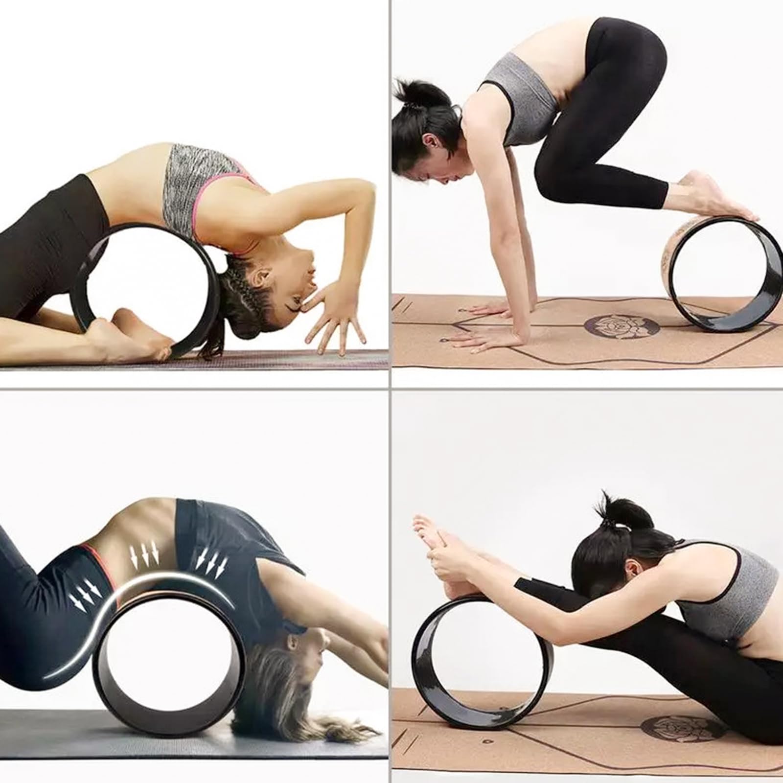 BESPORTBLE Rueda de yoga, ruedas de plástico, herramientas de yoga, accesorios deportivos, rueda redonda, rodillo de espalda, masaje de espalda para el dolor de espalda, práctico -