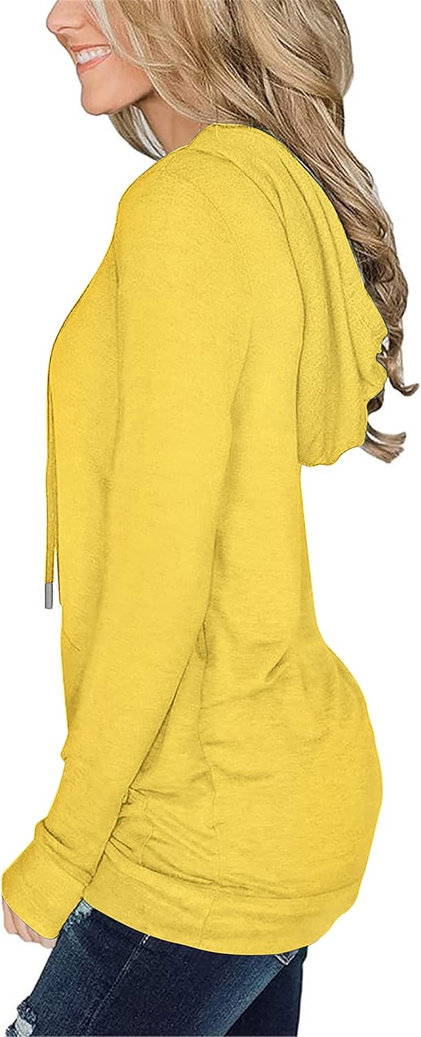 BEUFRI Hoodies for Women Casual Long Sleeve Solid Pullover Tops Loose Sweatshirt with Pocket - Image 3