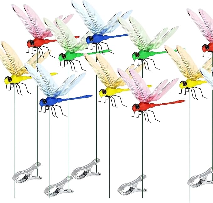 WJCGX Dragonfly Clip Decor, Perfect for Gardens and Patios