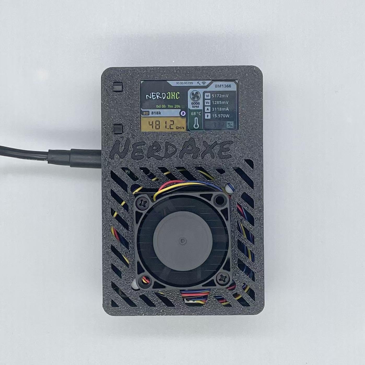 Amazon.com: NerdAxe Bitcoin Miner BTC Open Source Solo Miner NerdAxe Miner  500ghs BM1366 Solo Asic Miner with Smart Cooling Fan with PSU : Electronics