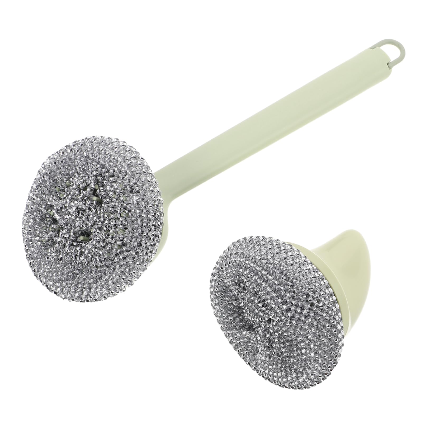 MUCKLILY 2Pcs Long Handle Plastic Pot Brush Heavy Duty Wire Scrubber for Stubborn Grease Kitchen for Pots Pans Stovetops and More