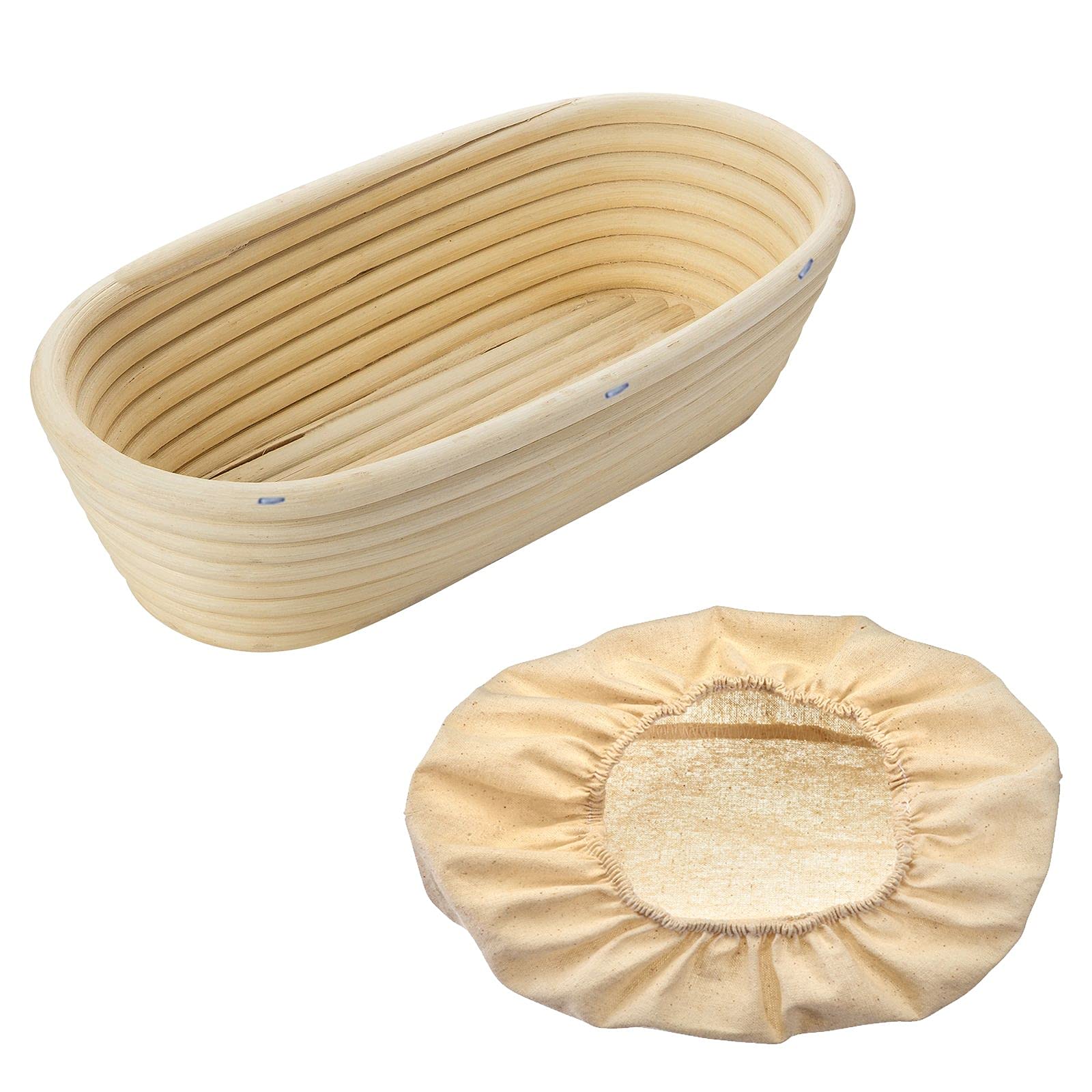 Westmark proofing basket, oval proofing basket + covers, rattan/cotton, light beige/beige, 3204227B