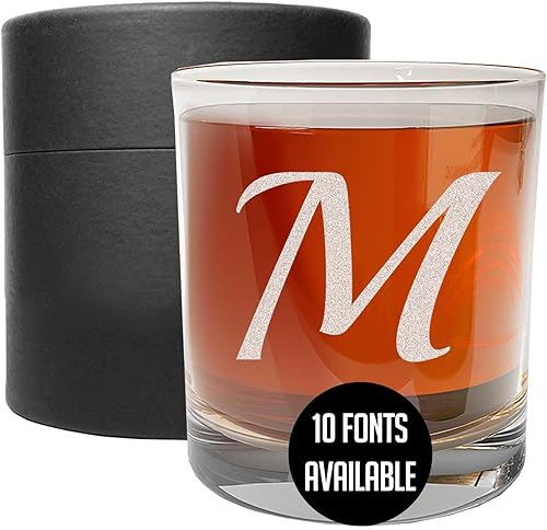 Vaso de whisky grabado personalizado de 11 onzas, regalos de cumpleaños de whisky de ron personalizados para hombres, él papá, cóctel personalizado