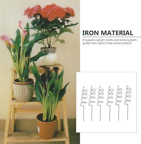 Miniatura 8 de Cabilock Estacas de soporte para plantas de 15.7 pulgadas, 6 jaulas y soportes de metal para peonía, estacas de jardín, anillo de soporte para