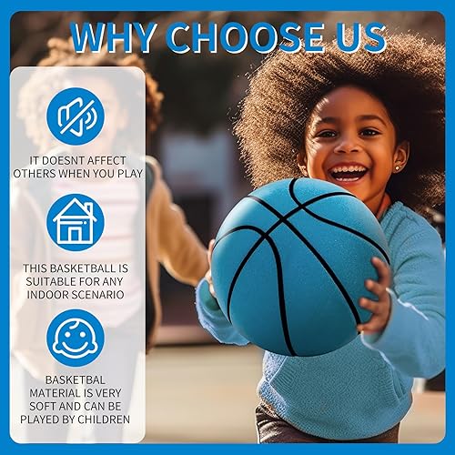 Miniatura 3 de Official Silent Basketball Size 7 (29.5"),Dribble Dream Upgraded Indoor Basketball & High Bounced Airless Ball Soundless for Quiet Dribbling and