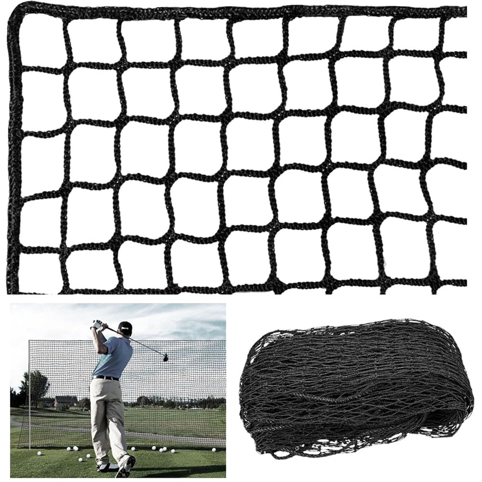 Filet De Golf en Plein Air, 3 X 3 M, Portable, en Polyester, pour Entraînement De Golf, Matériels D’Entraînement pour Baseball Hockey Football, Filet De Intérieur, Conduite pour Baseball, Hockey