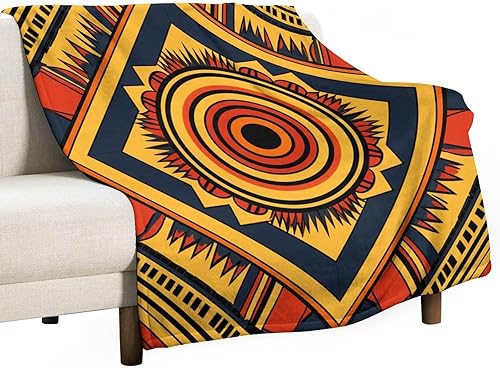 Miniatura 8 de Manta para sofá, manta abstracta rústica naranja y marrón, suave y mullida, manta de felpa acogedora y ligera, vintage, abstracta desordenada, con