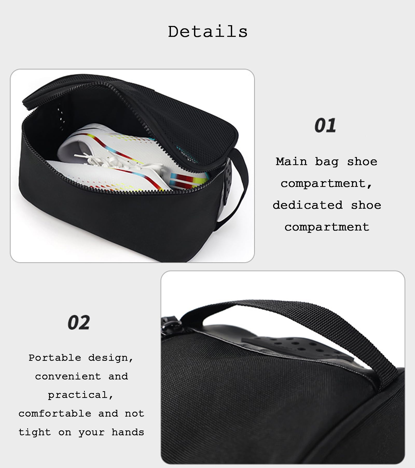 Golfschuhtasche, Atmungsaktive Tragetasche für Sportschuhe aus Mesh, Organizer-Tasche zur Reiseaufbewahrung von Schuhen, Tragbarer Sneaker-Träger