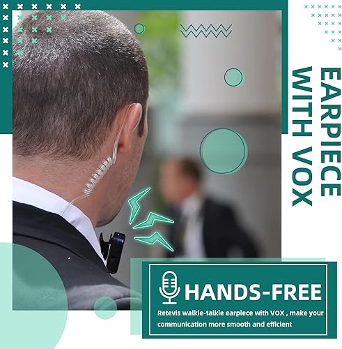 Miniatura 6 de Retevis Radio bidireccional RT22 (paquete de 4) con auricular VOX (paquete de 4), recargable de largo alcance, portátil, manos libres para adultos,