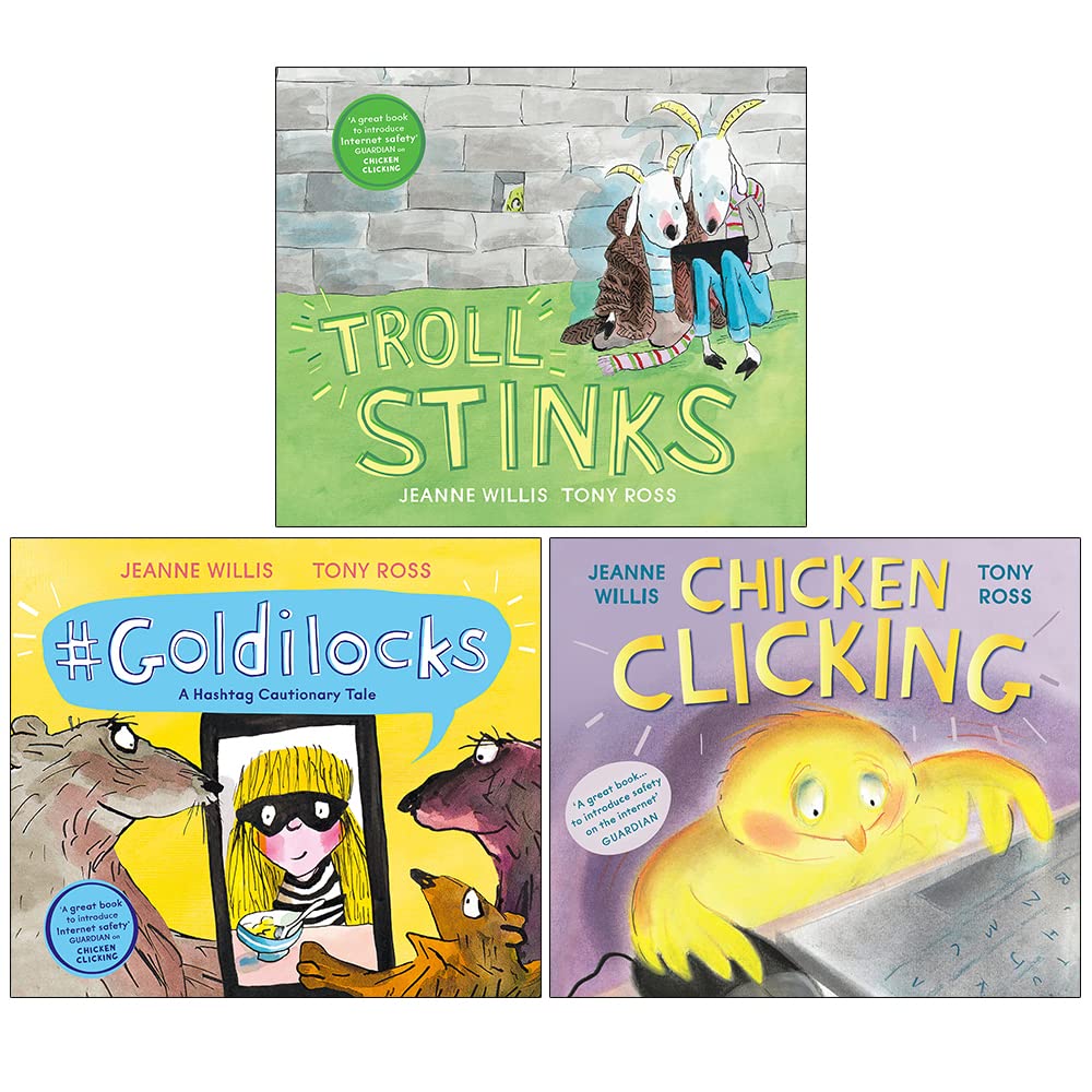 Andersen Pres ltd Jeanne Willis Collection 3 Books Set (Troll Stinks!, Goldilocks, Chicken Clicking)