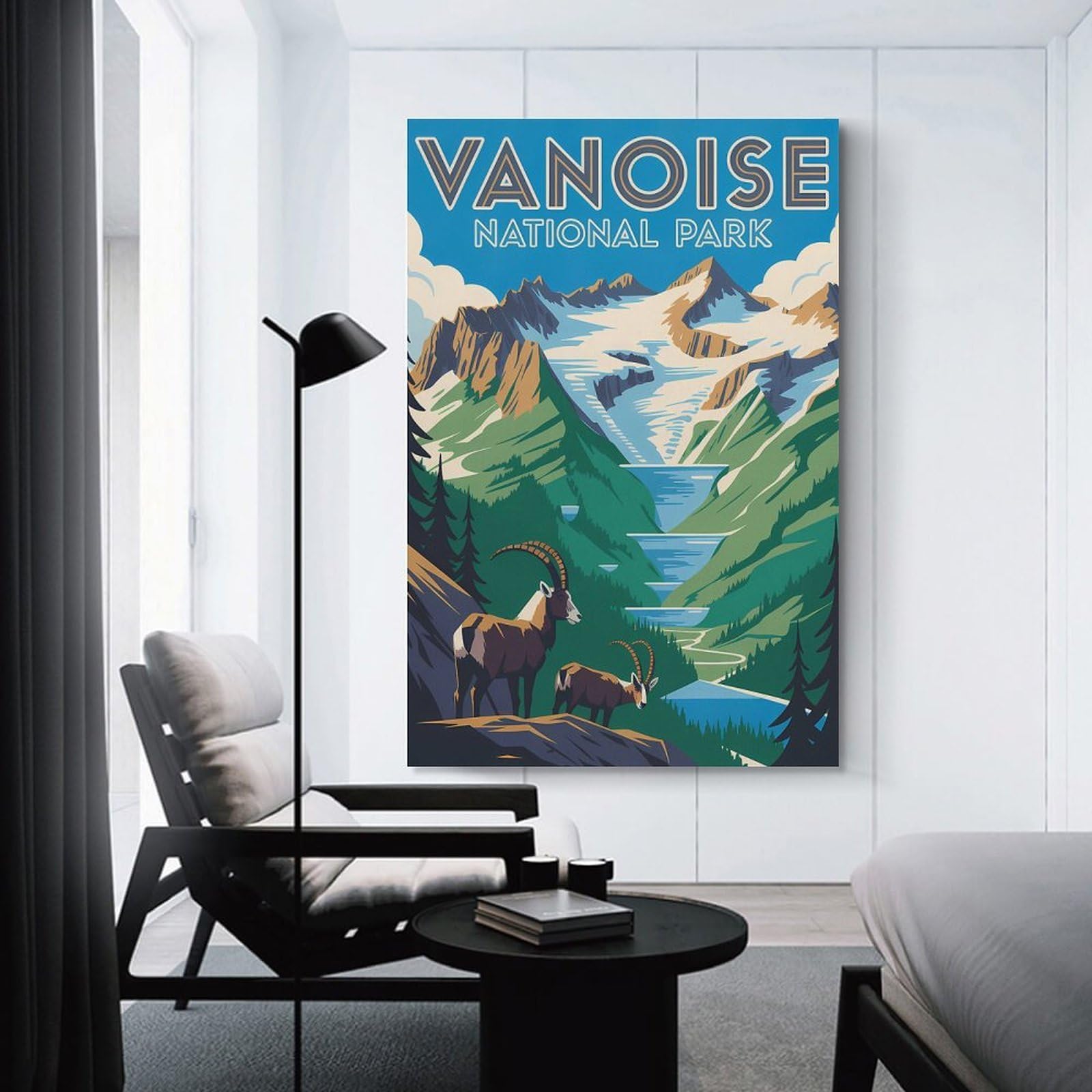Junmoney Unframe-Style-20 Wall Art Print Vanoise National Park Vintage, 24X36inch(60X90cm), For Hallway, Bedroom Or Modern Interiors, Thoughtful Wall Decor For Art Lovers