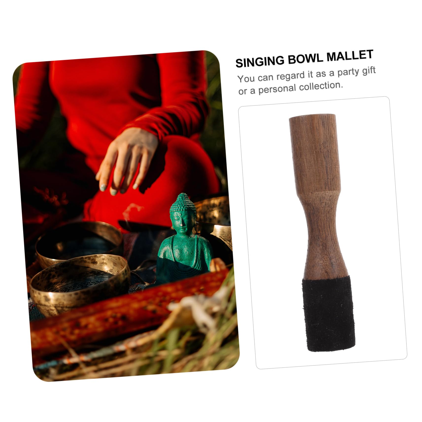 HANABASS Singing Bowl Mallet Craft Stick for Meditation Durable Sound Bowl Rod for Gong Easy Grip Design for Peaceful Tones Yoga Sound Therapy Accessory