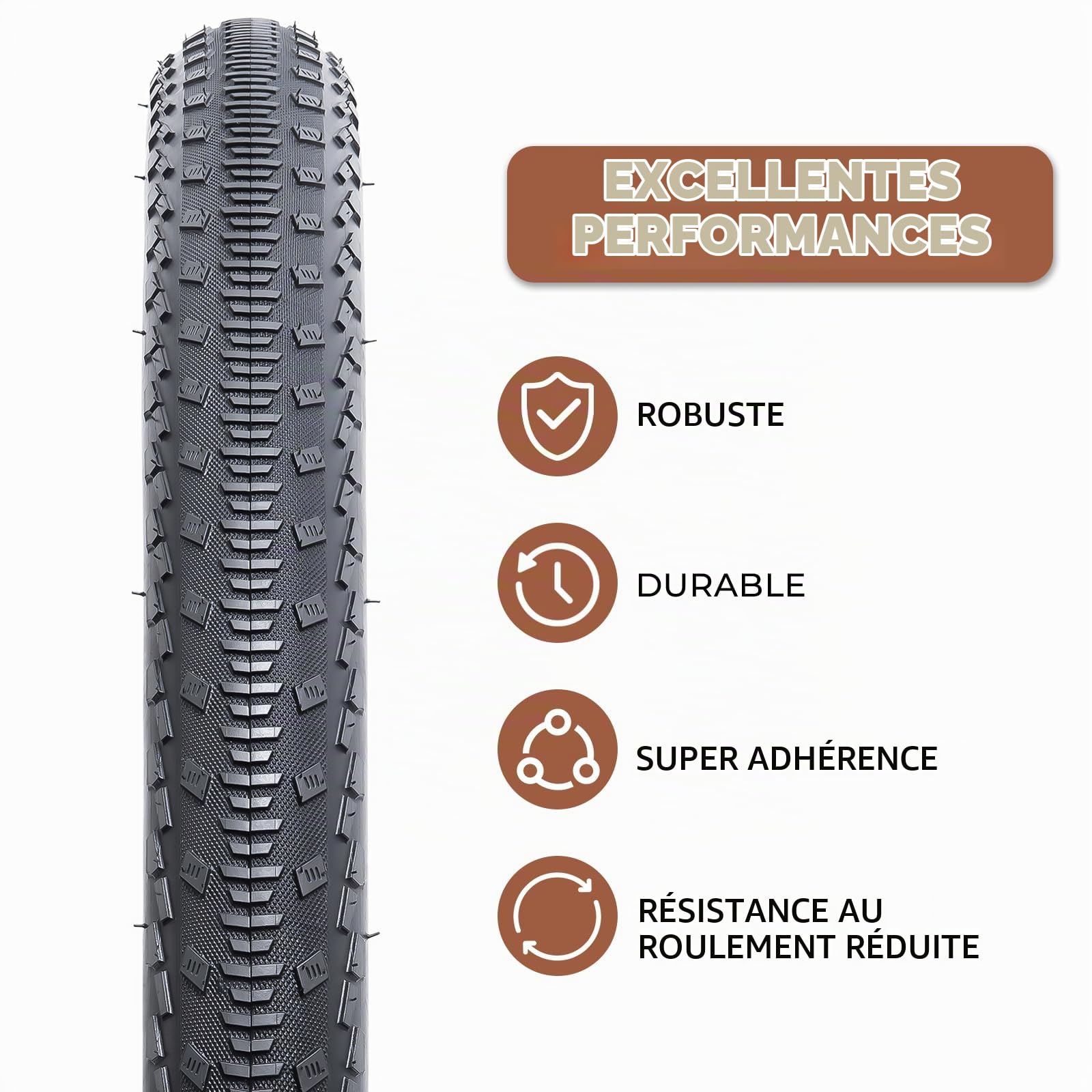Lot de 2 pneus de vélo 27,5 x 1,75 pouces - Pneus de vélo 27,5 x 1,75 - 47-584 - Compatible avec vélos de route/ville - 27,5 x 1,75 - Pliables