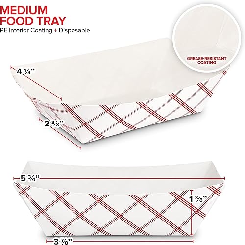 Vista 31 de Stock Your Home - Bandejas de papel a cuadros rojas