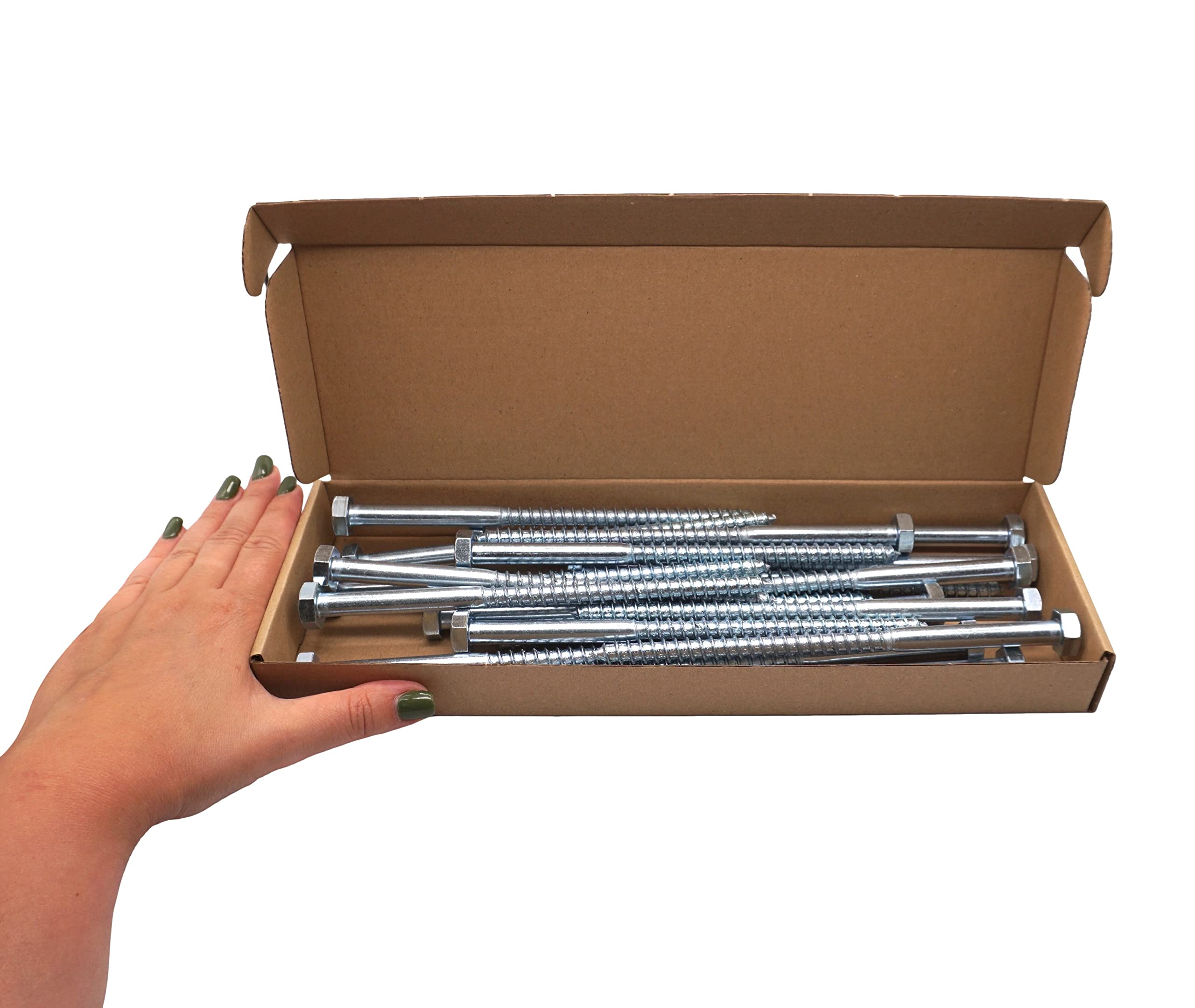 SKIR'CO (20 pcs) DIN 571 Zinc Plated Steel Hexagon Head Wood Screws M10 x 180 mm, Coach Screws, Hex Screw, Lag Bolts - Image 4
